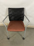 Steelcase Red Patterned Rolling Chair w/ Arms