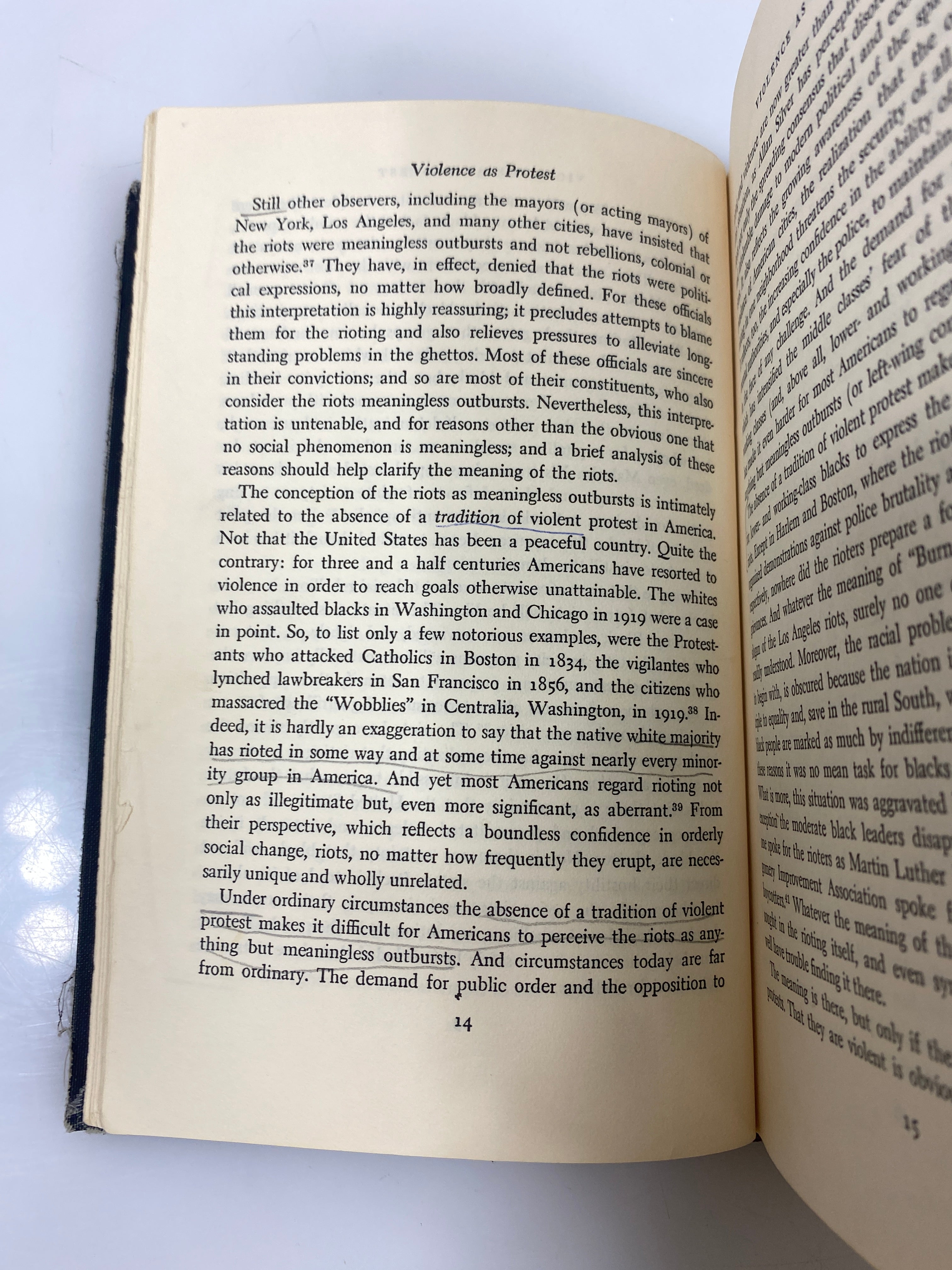 Violence as Protest by Robert Fogelson Ex-library 1971 HC