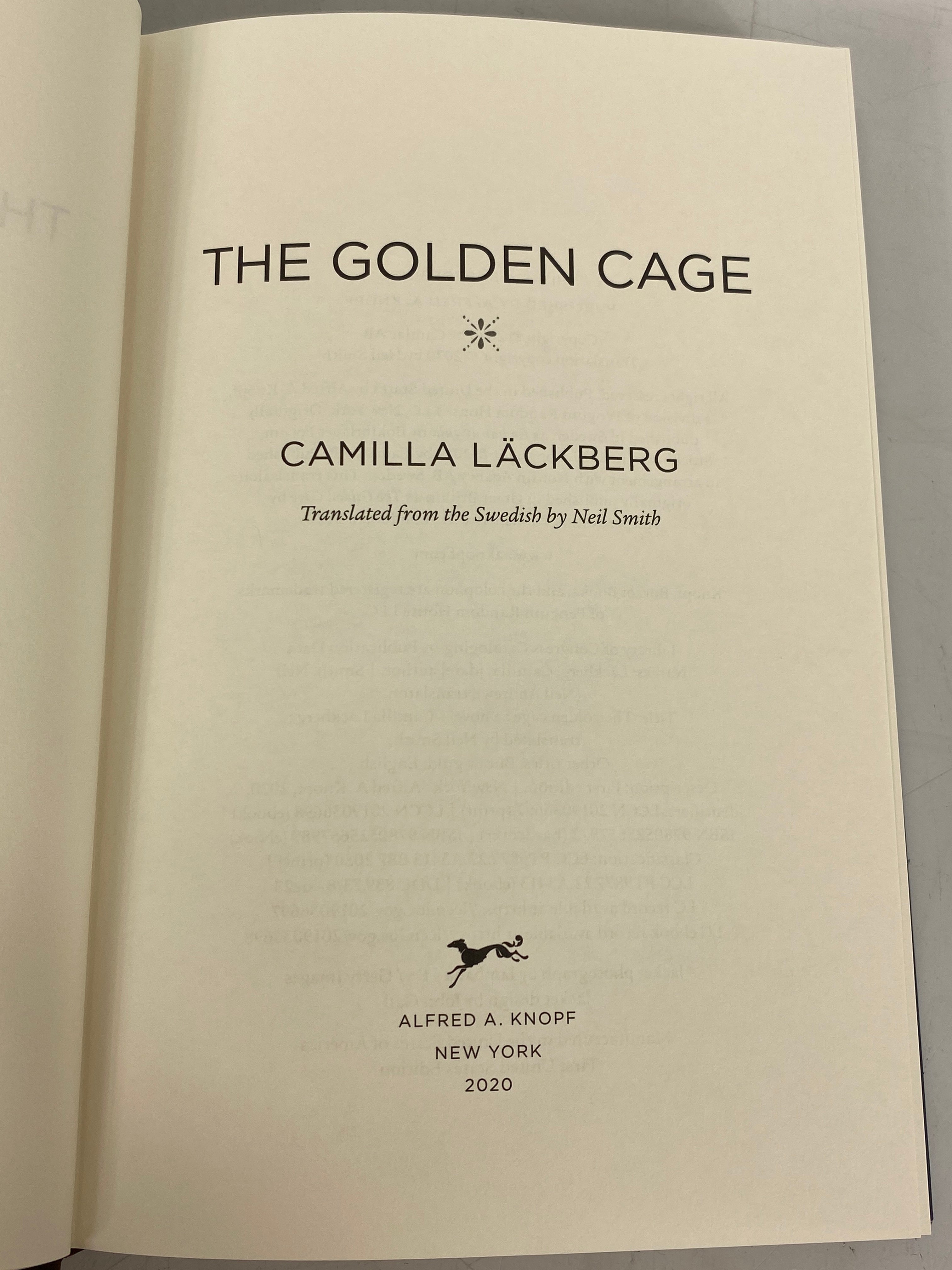 The Golden Cage Camilla Lackberg 2020 Signed First U.S. Edition HCDJ