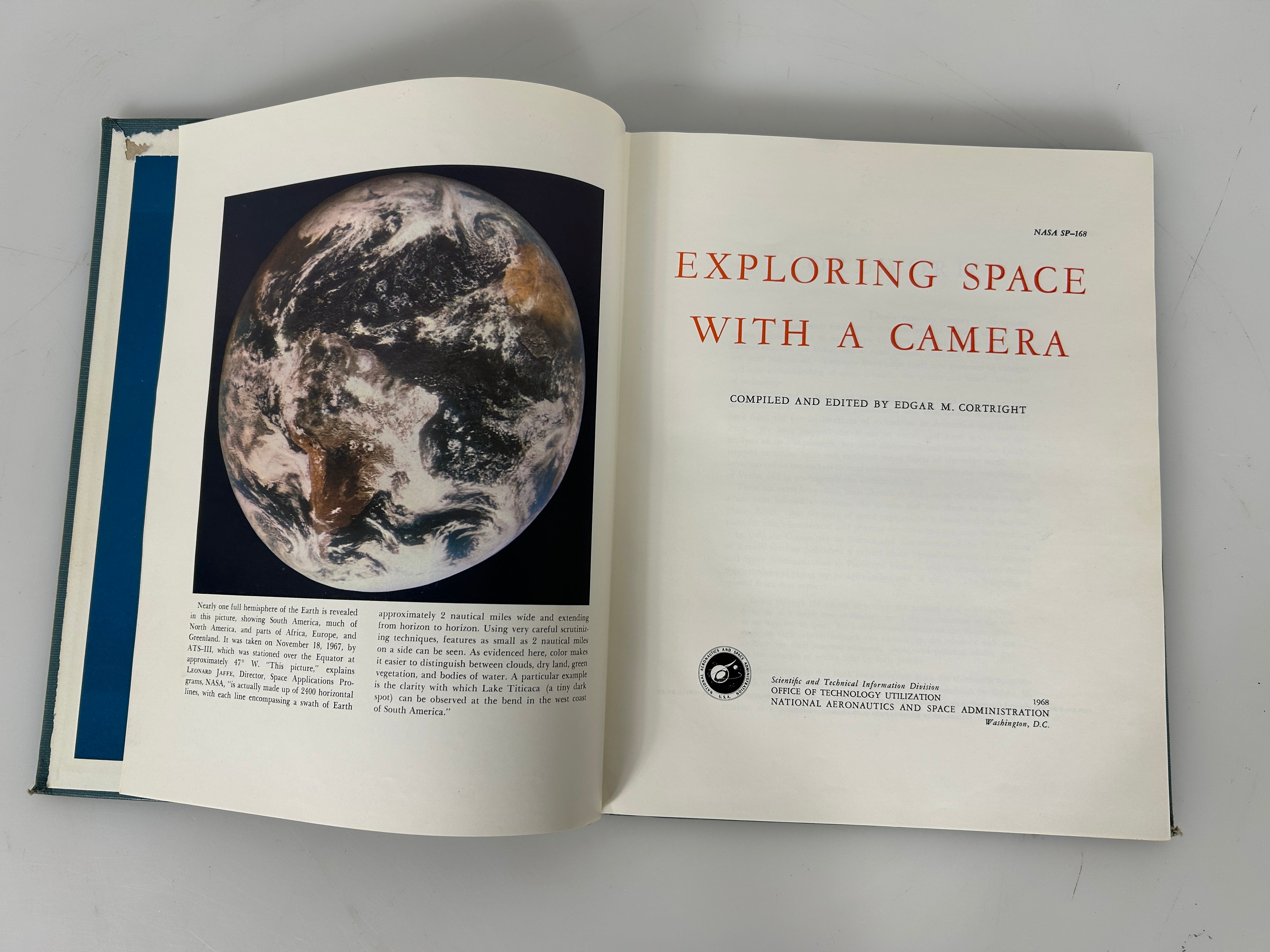 Exploring Space with a Camera Edited by Edgar M. Cortright NASA 1968 HC