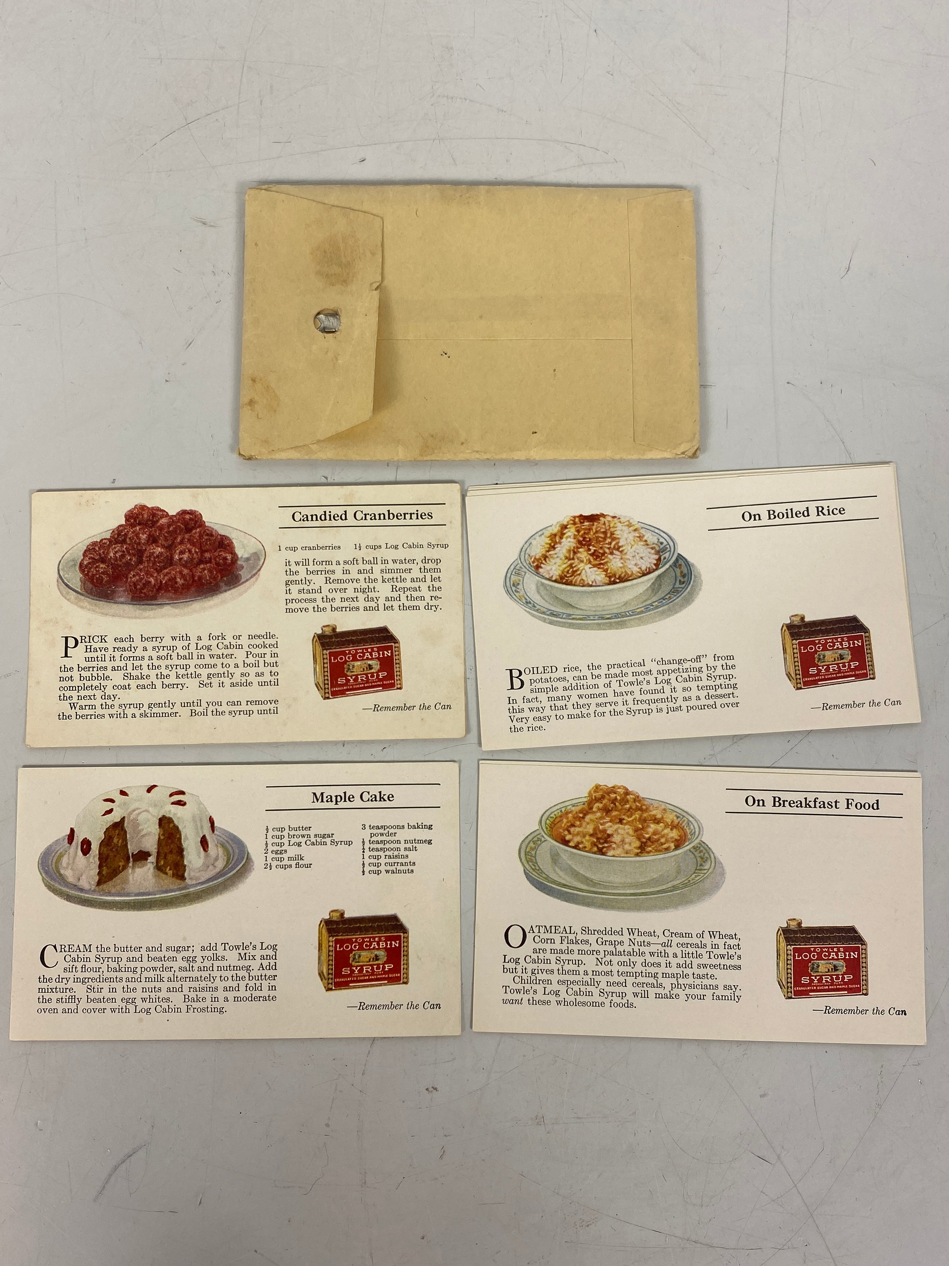 Two Dozen Ways to Use Log Cabin Syrup c1920s 26 Total Cards in Original Envelope