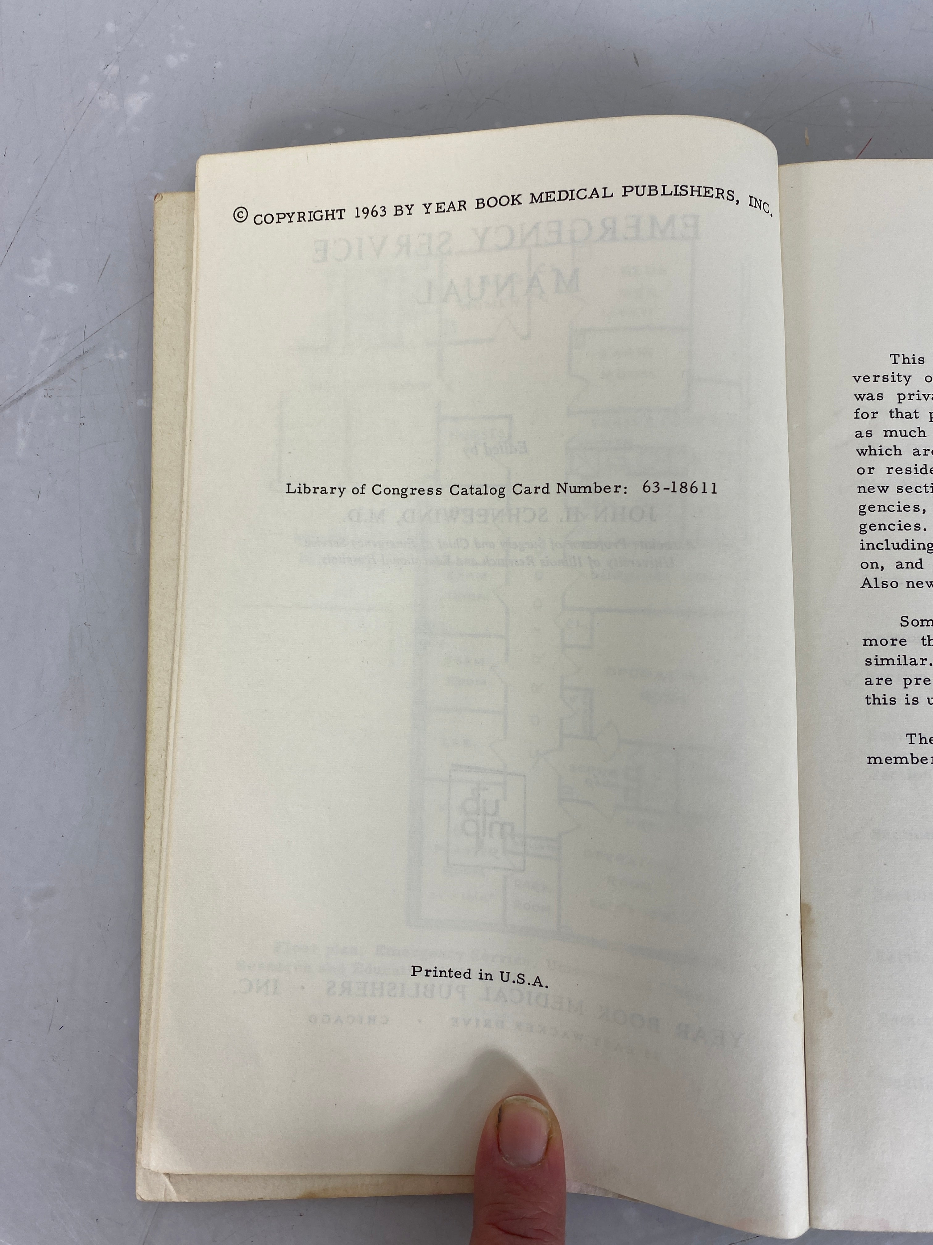 Emergency Service Manual by John Schneewind 1963 SC