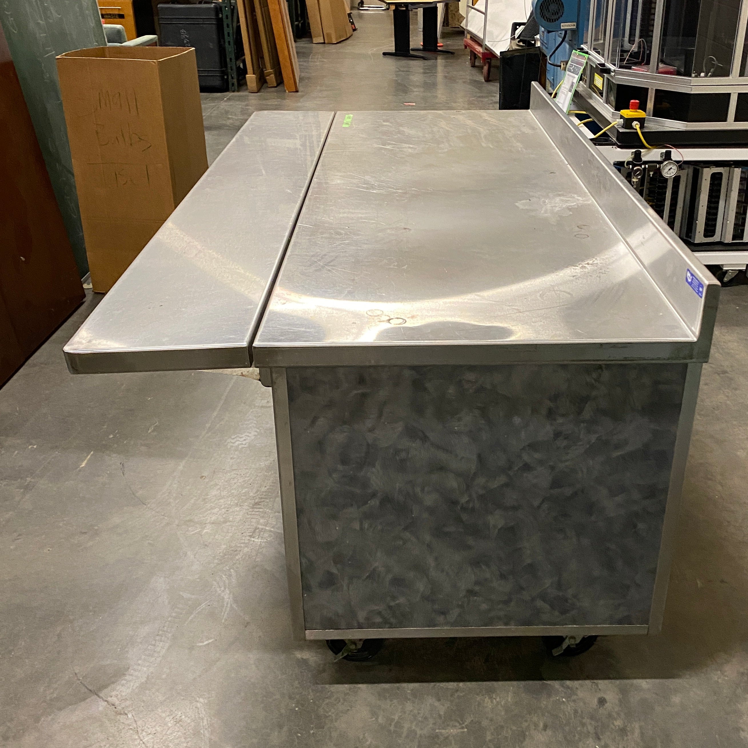 PRS Stainless Steel Prep Table with 4 Cabinet Doors and Table Extender