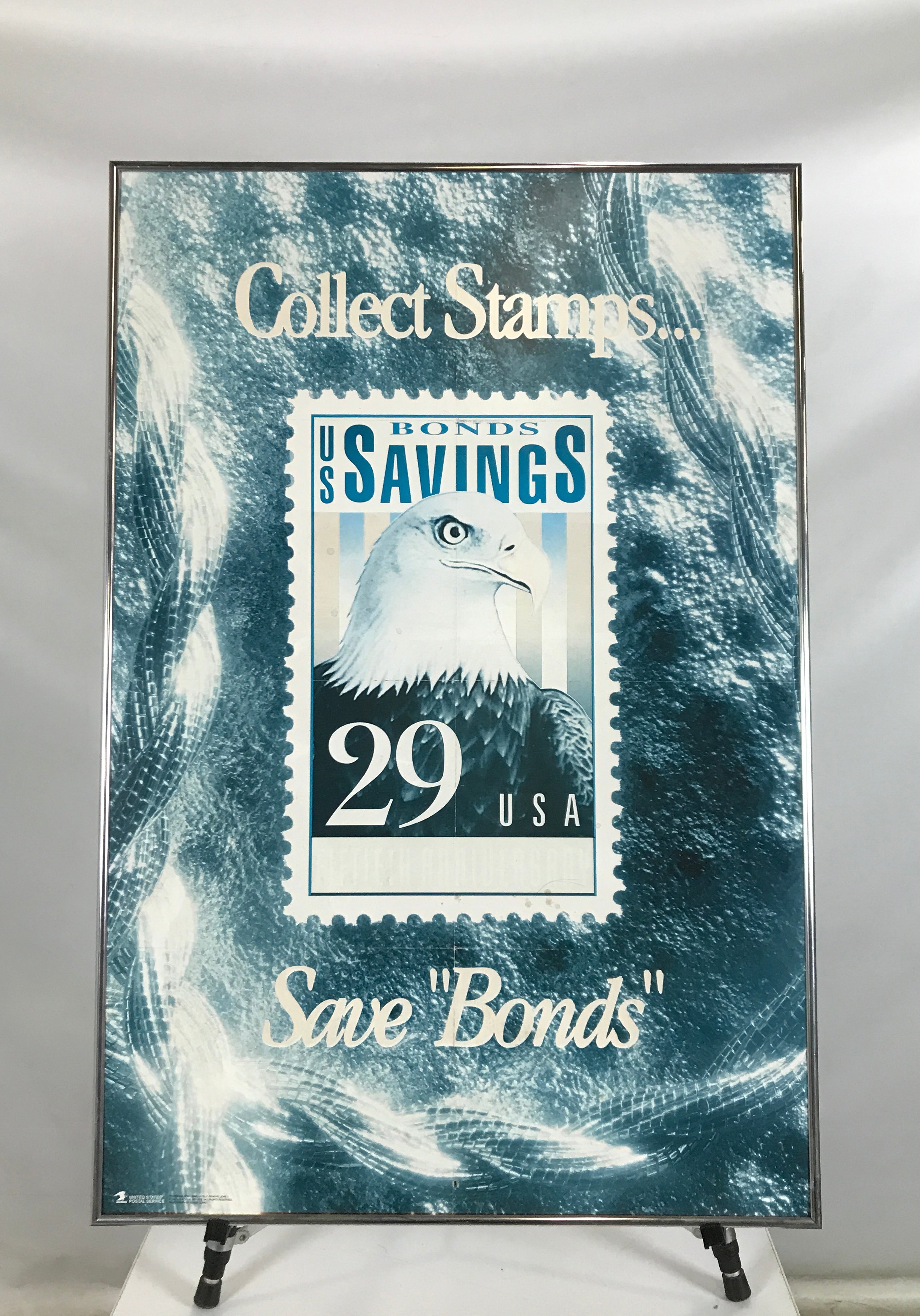 "Collect Stamps...Save 'Bonds'" United States Postal Service Poster