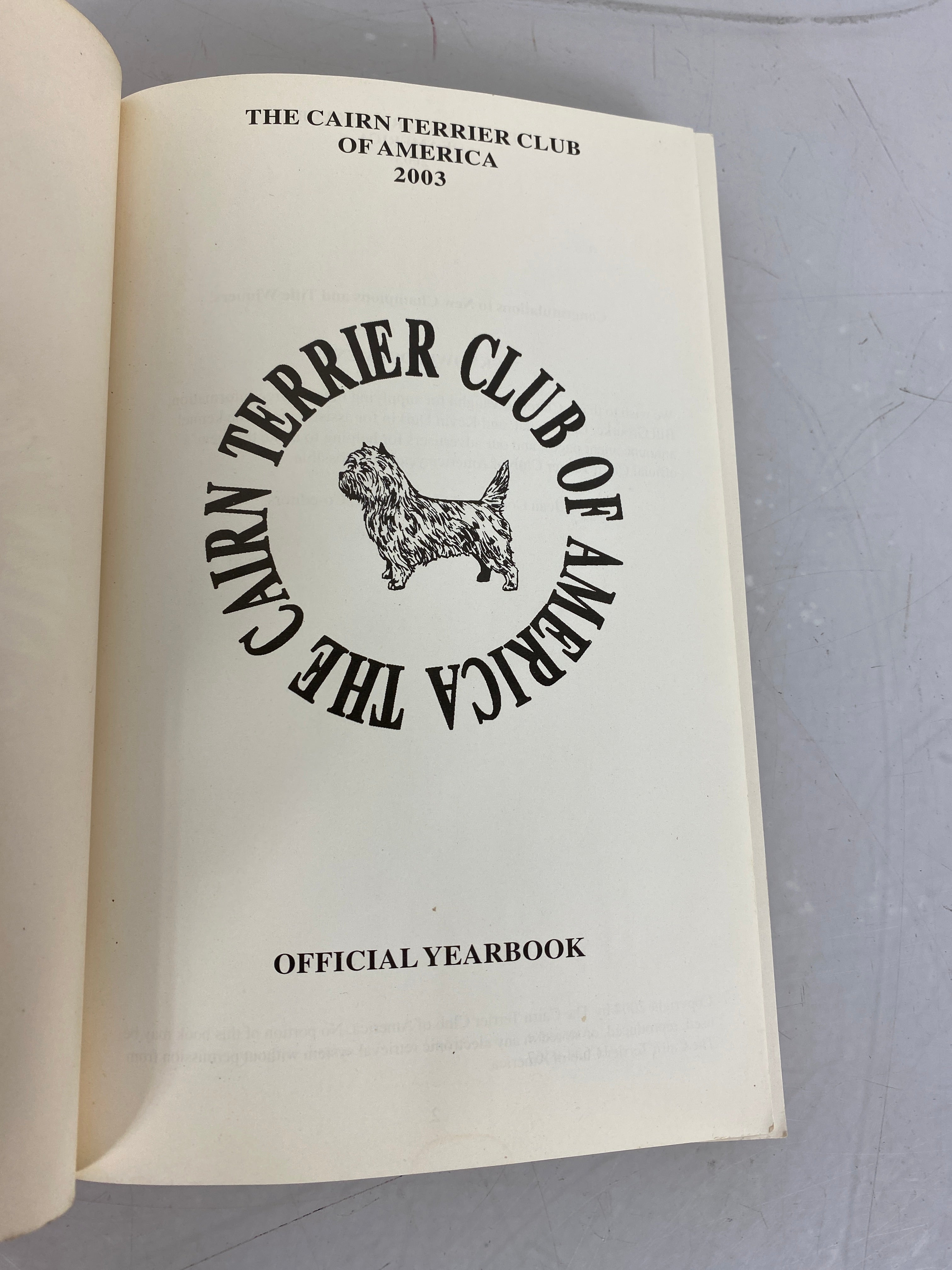 The Cairn Terrier Club of America Official Yearbook 2003 SC