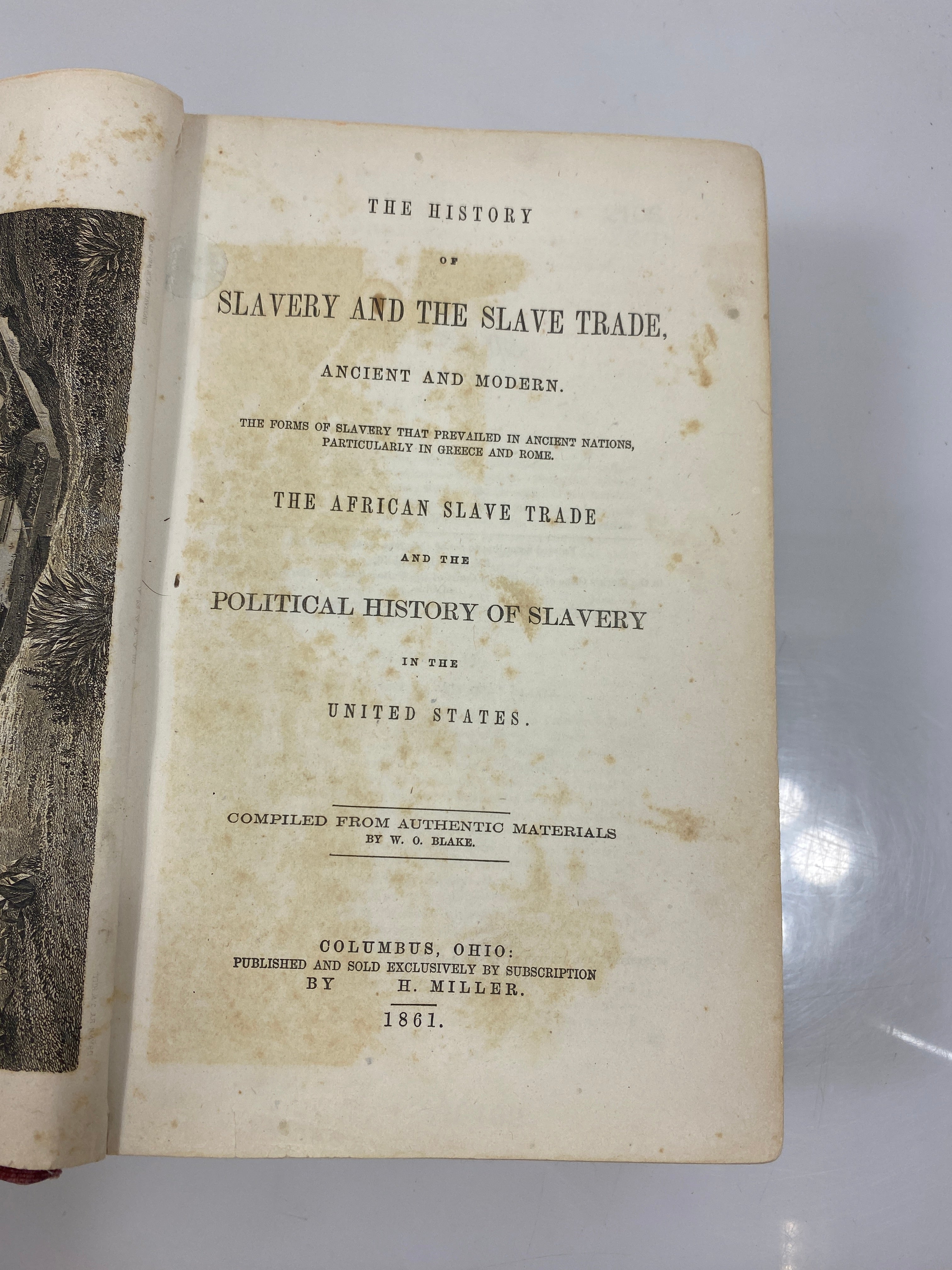 The History of Slavery and the Slave Trade by Blake Ex-library 1861 HC