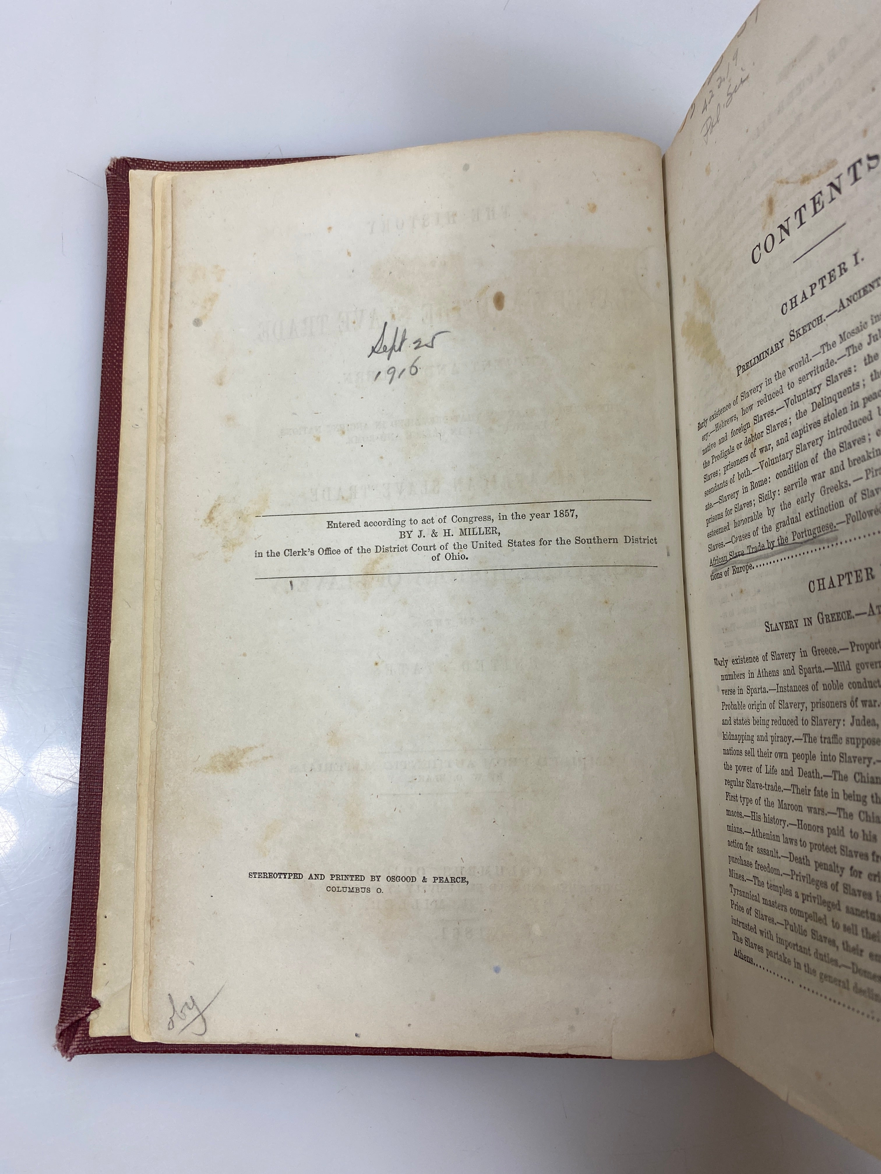 The History of Slavery and the Slave Trade by Blake Ex-library 1861 HC