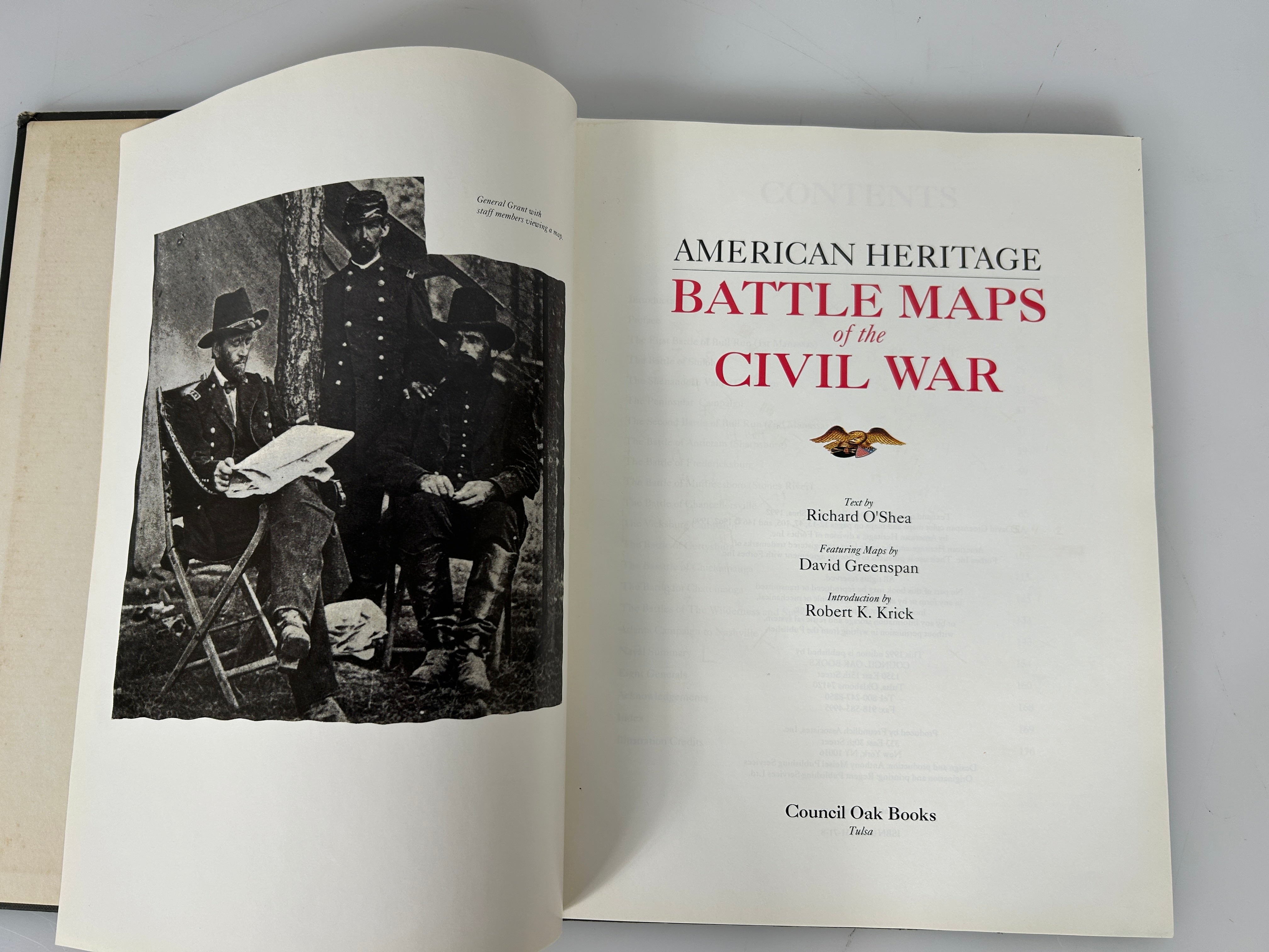 Battle Maps of the Civil War Richard O'Shea Council of Oaks Books 1992 HC