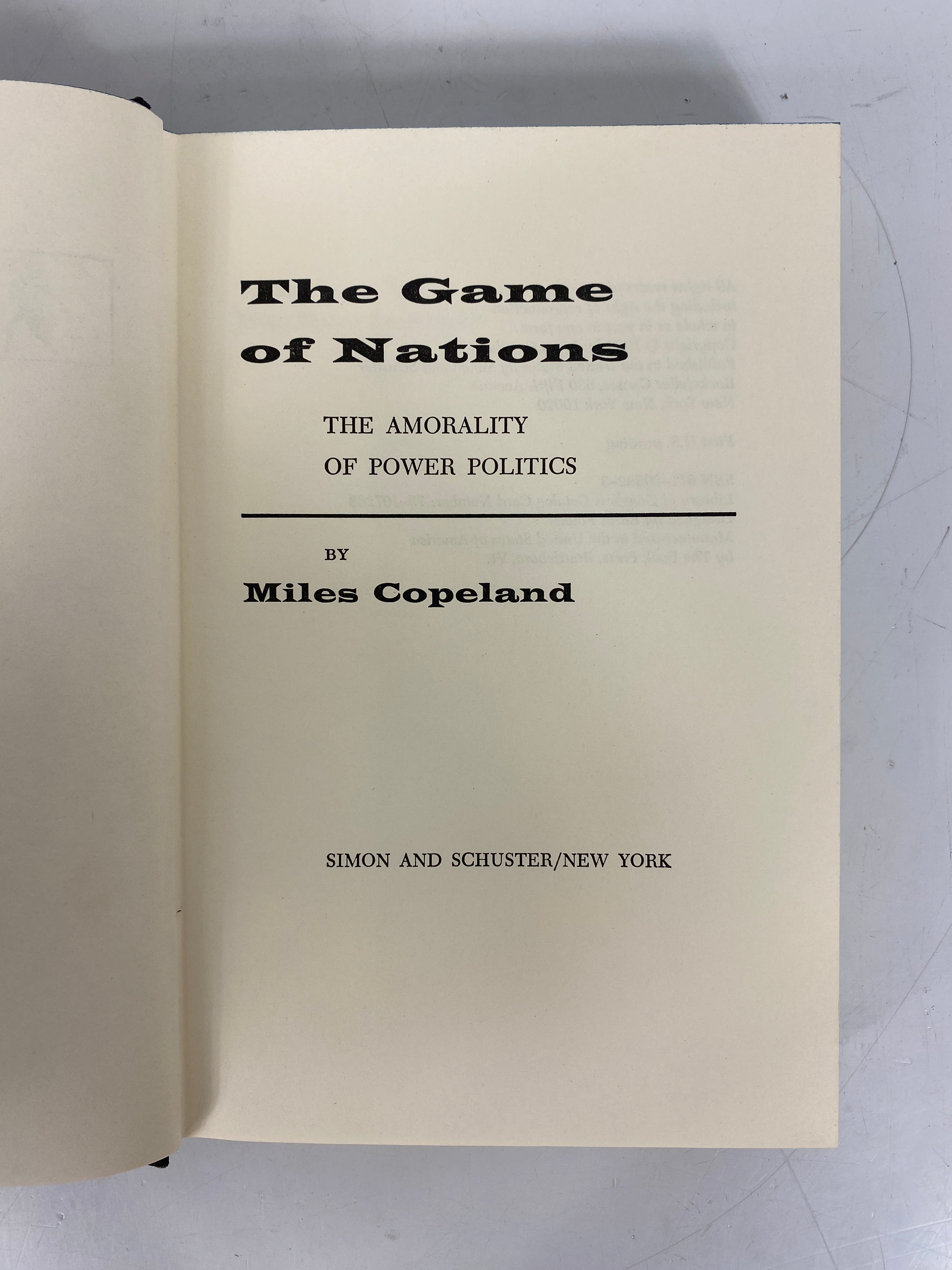 The Game of Nations/Power Politics Miles Copeland 1st U.S. Ed HC