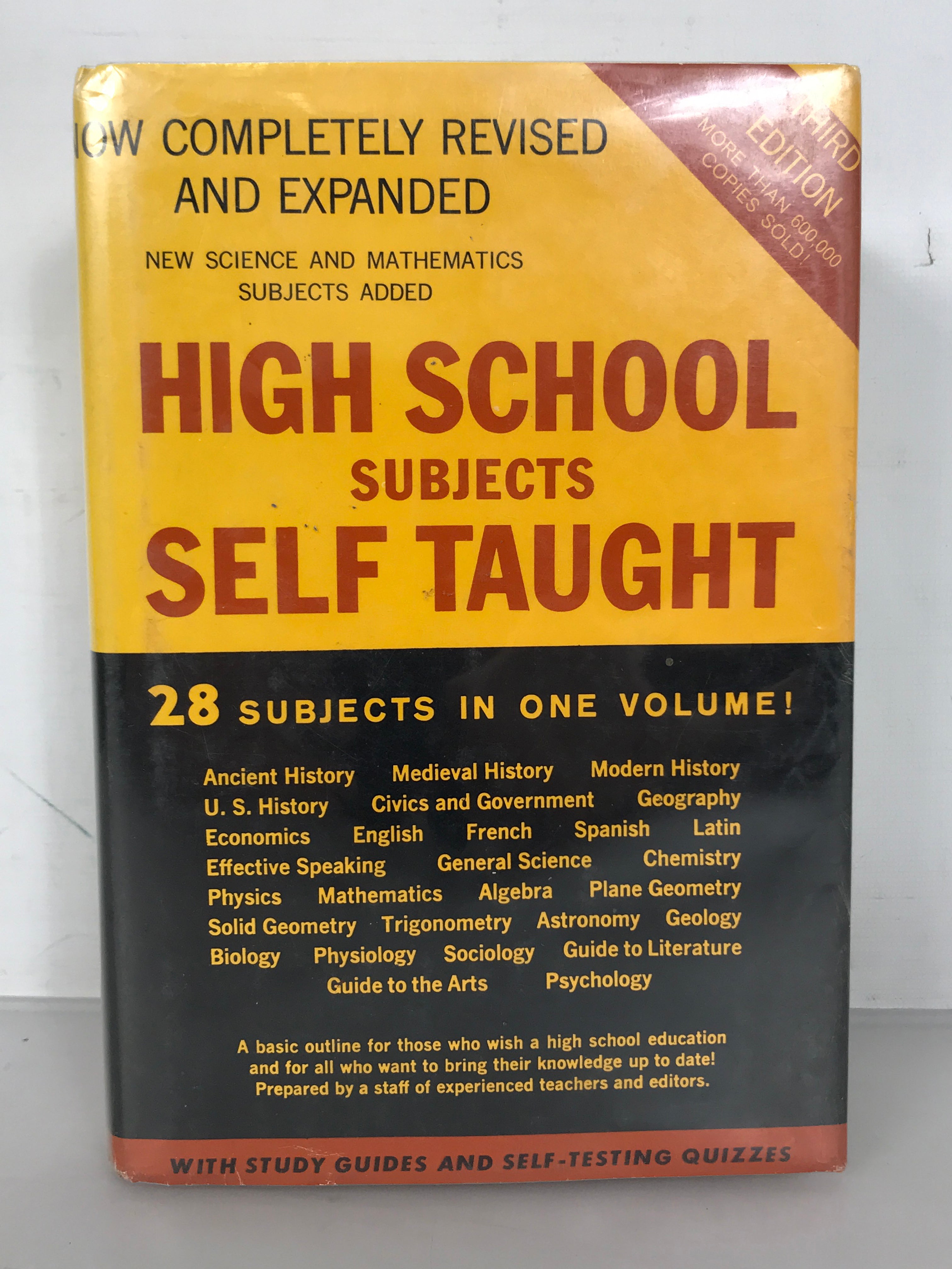 High School Subjects Self Taught 1967 Third Ed HC DJ 28 Subjects In One Volume