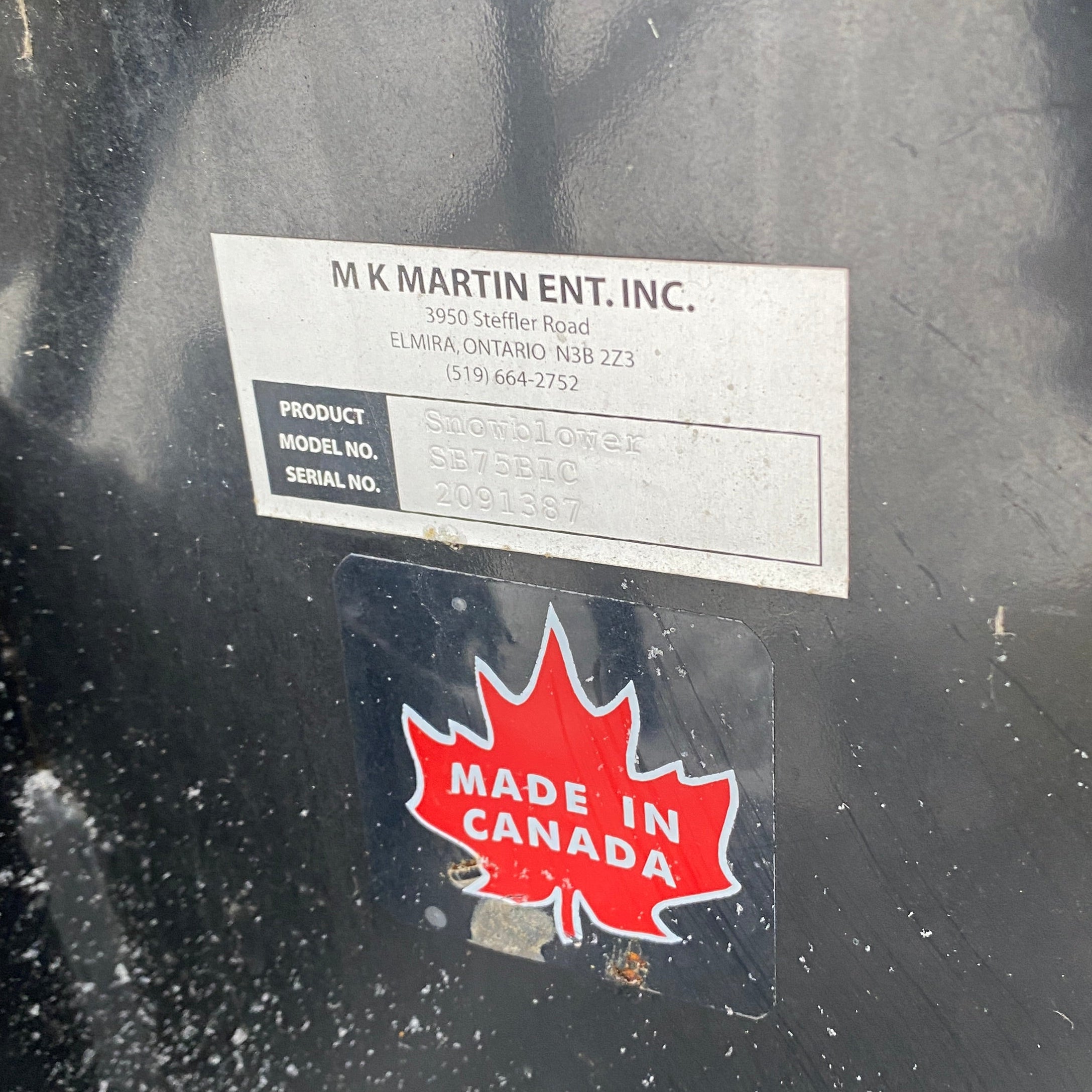 M.K. Martin ENT. INC. Large Augered Snow Plow