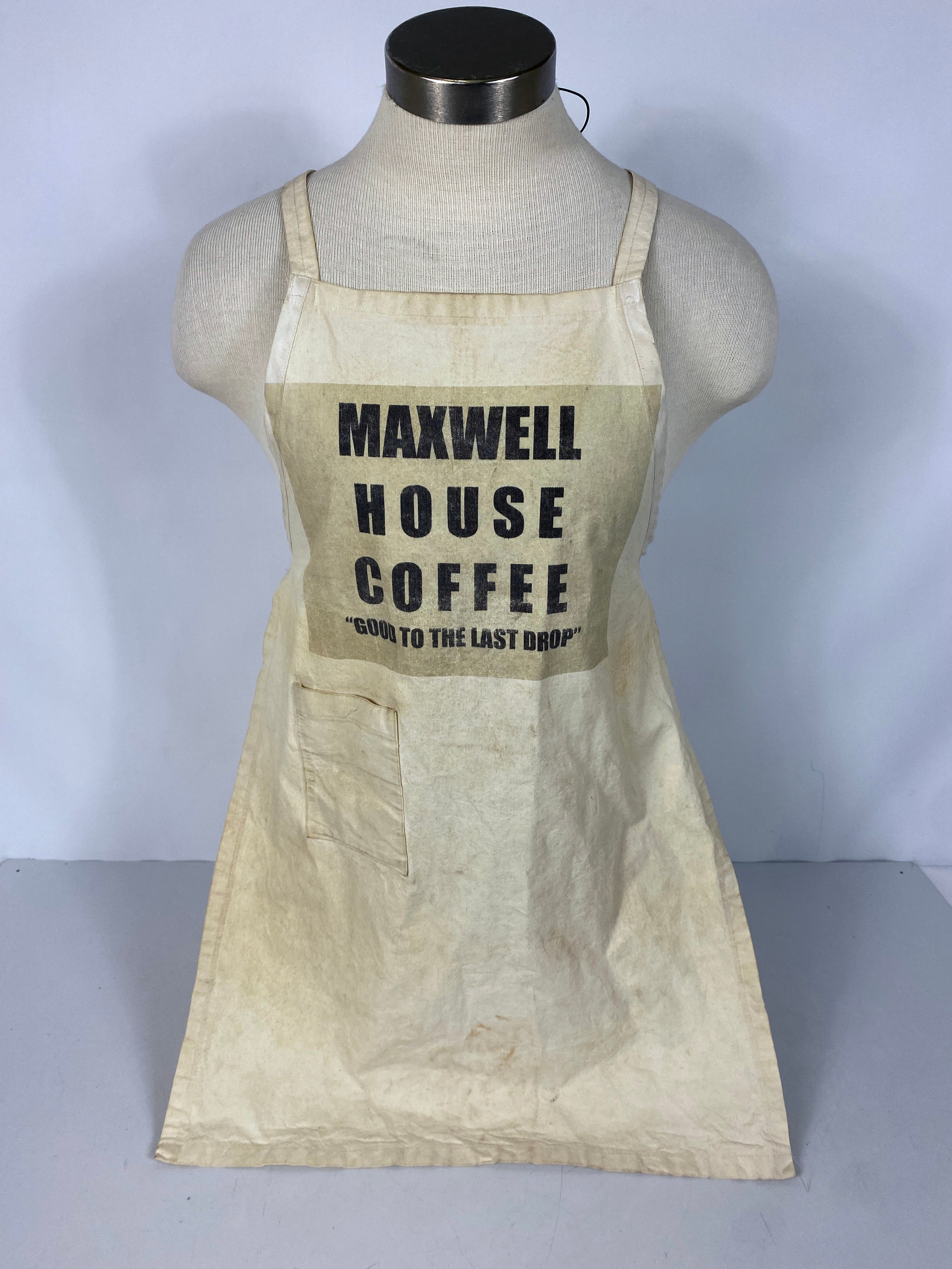 Vintage Grocer Apron with Maxwell House Coffee Advertisement