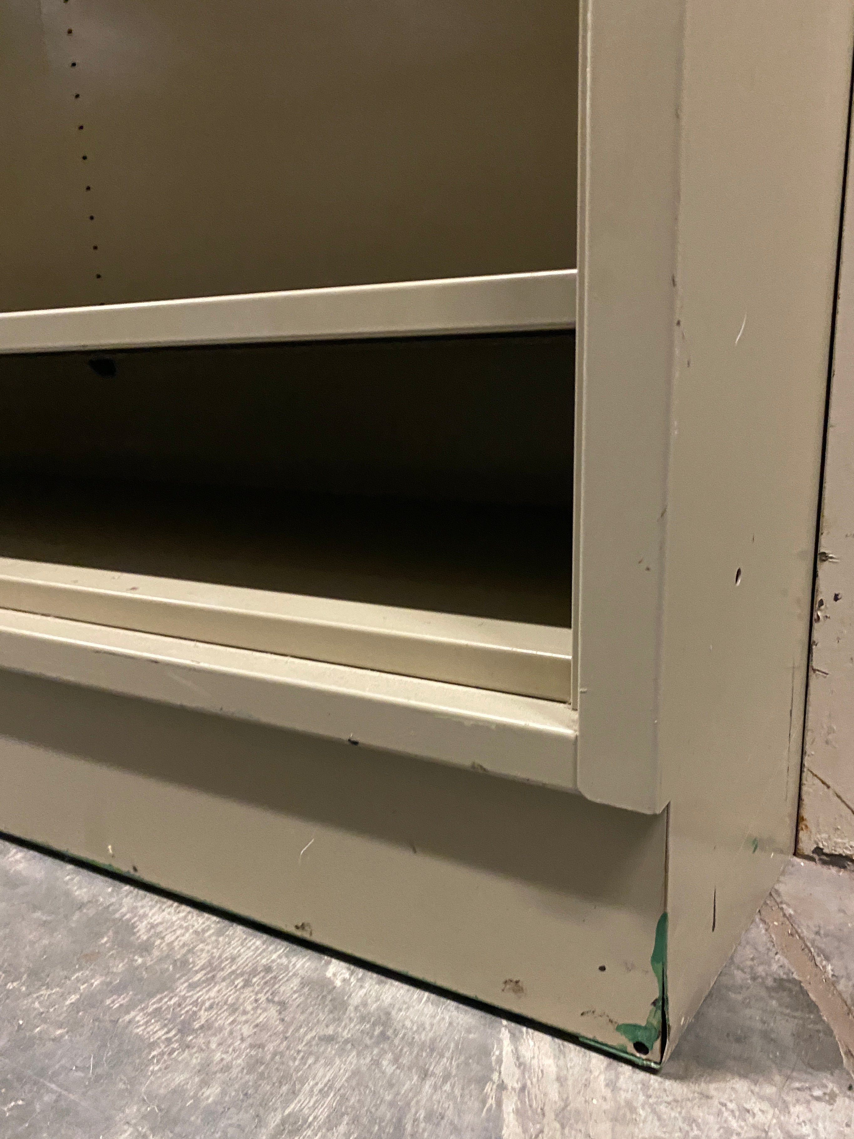 Wide Beige Bookshelf w/ Adjustable Shelves