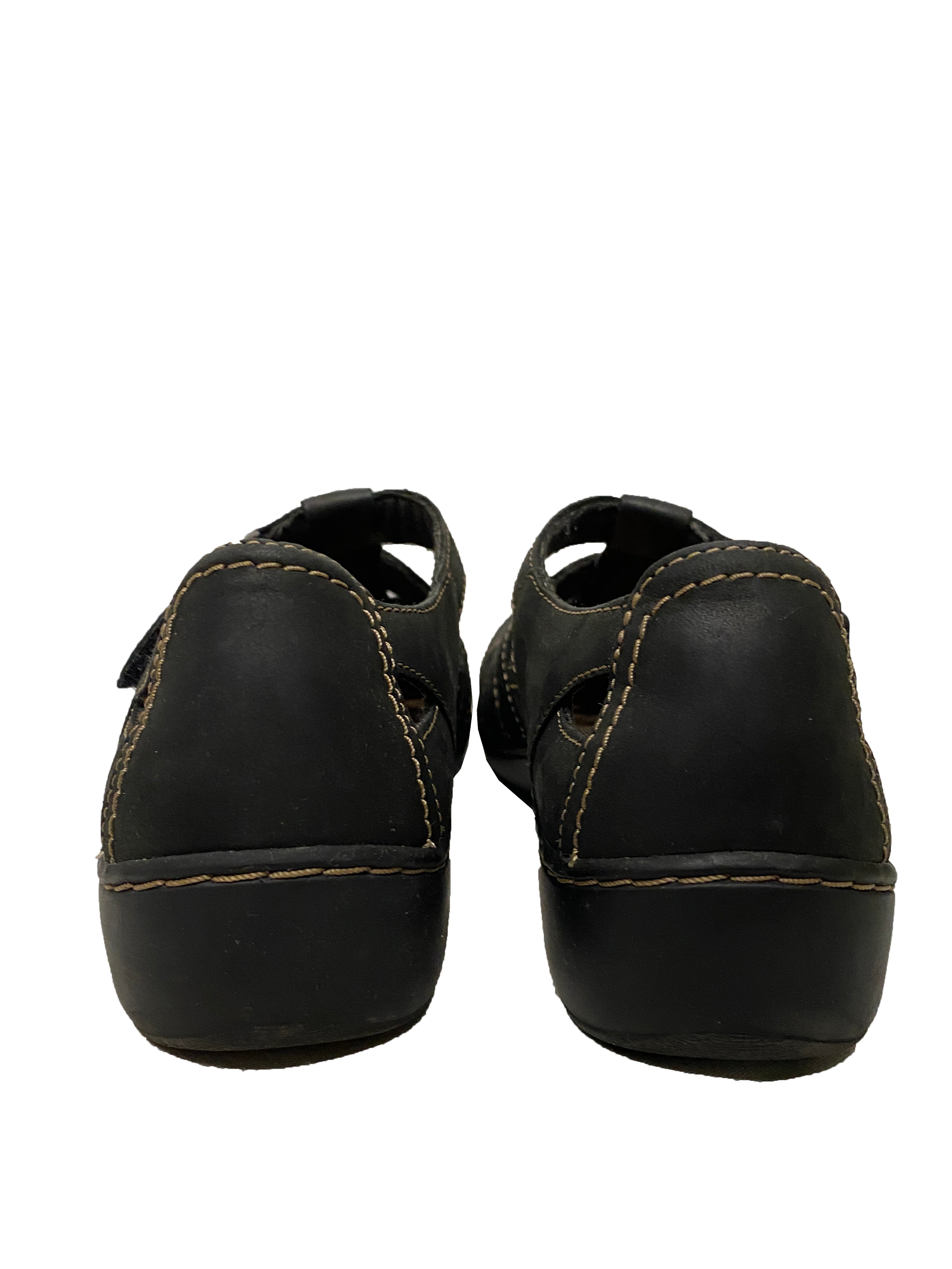 Clarks Collection Black Leather Sandal