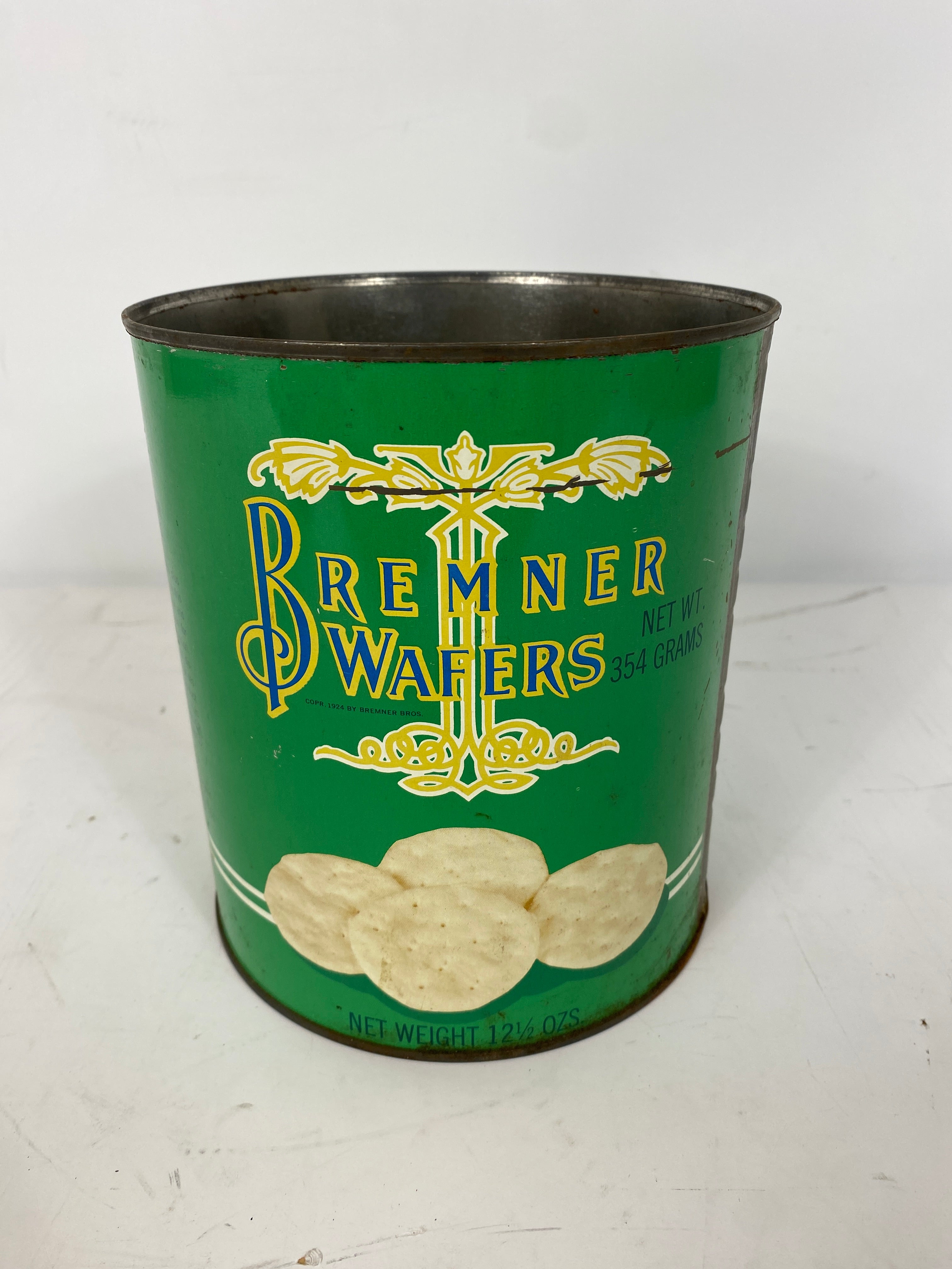 Vintage Bremner Wafers Tin Can 12.5 OZ