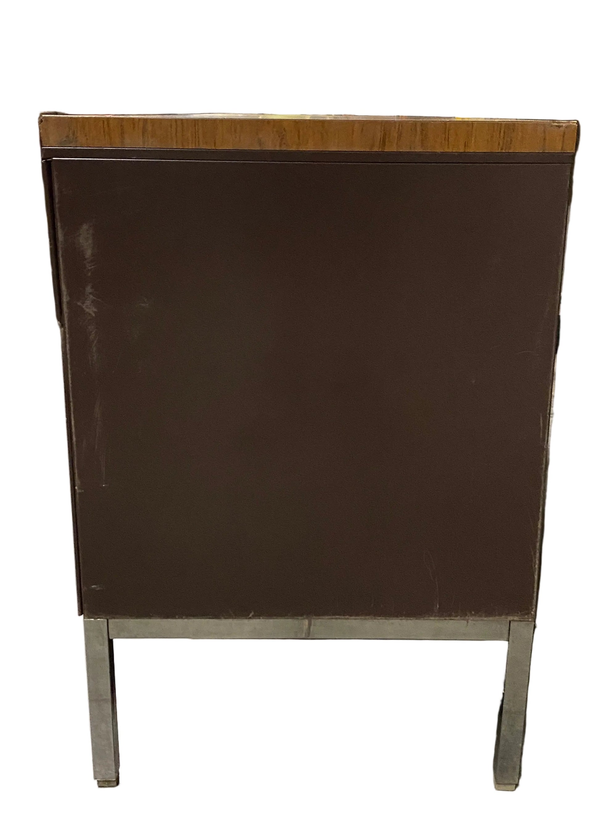 Wooden Surface Console Table with Drawers and Cabinet