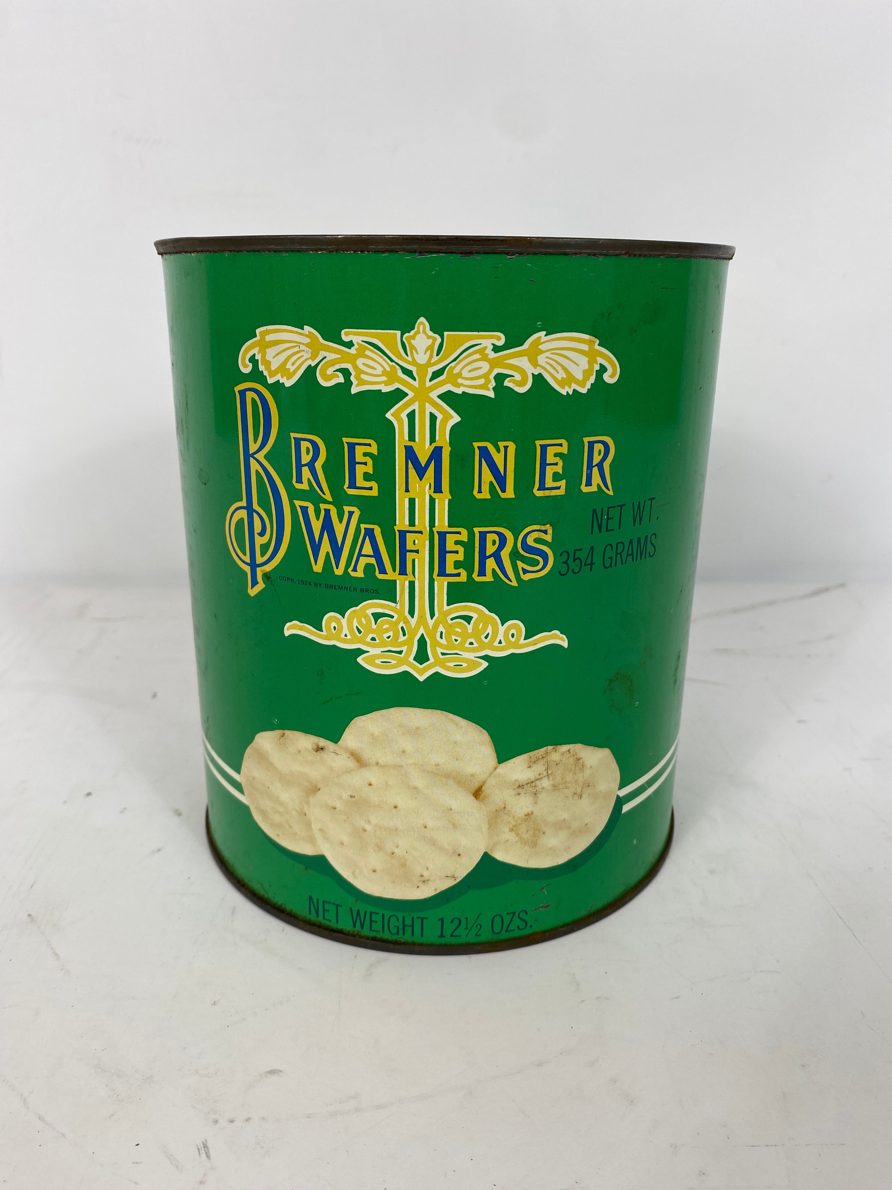 Vintage Bremner Wafers Tin Can 12.5 OZ