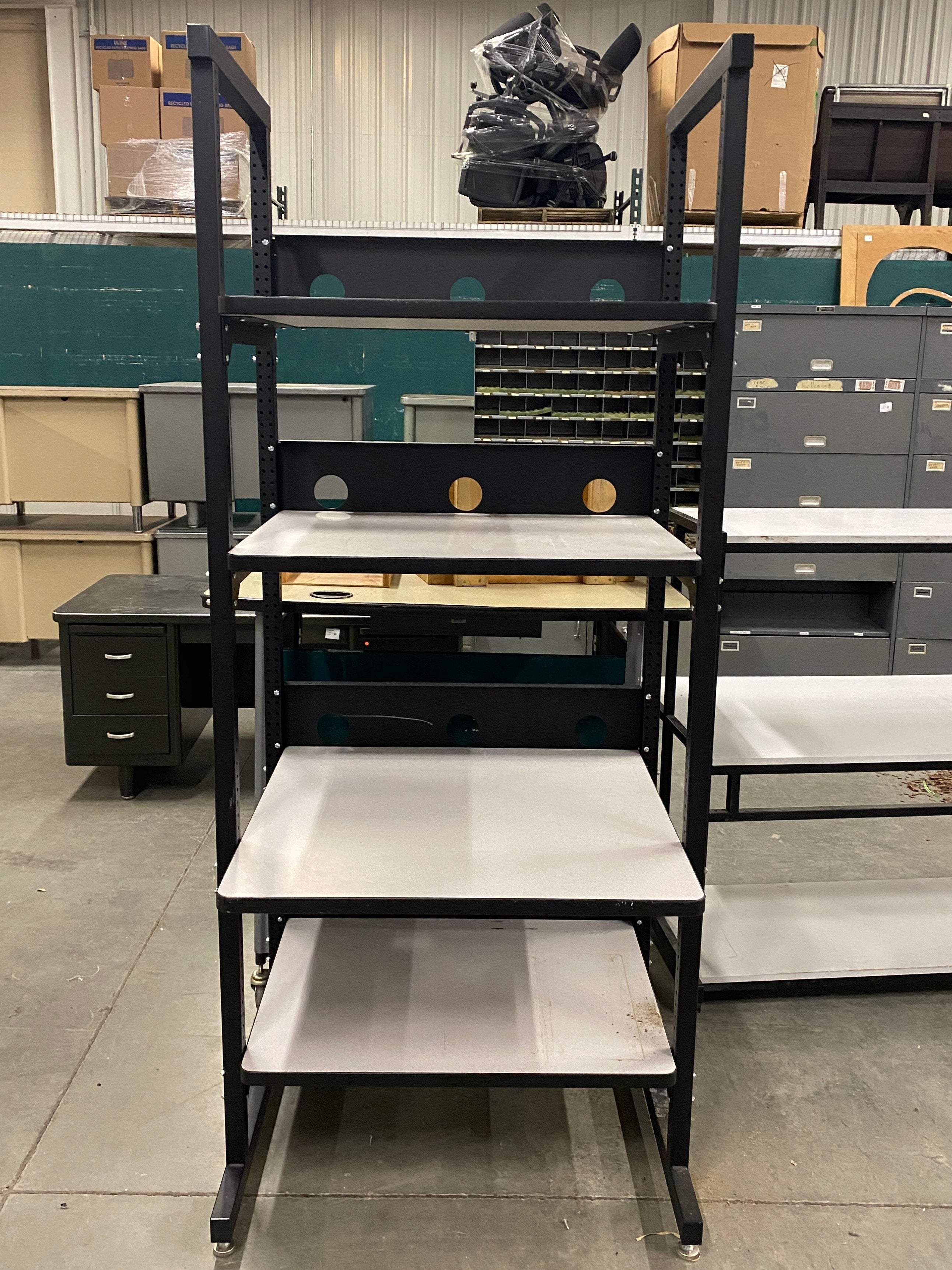 Black Adjustable 4 Shelf Metal Shelf