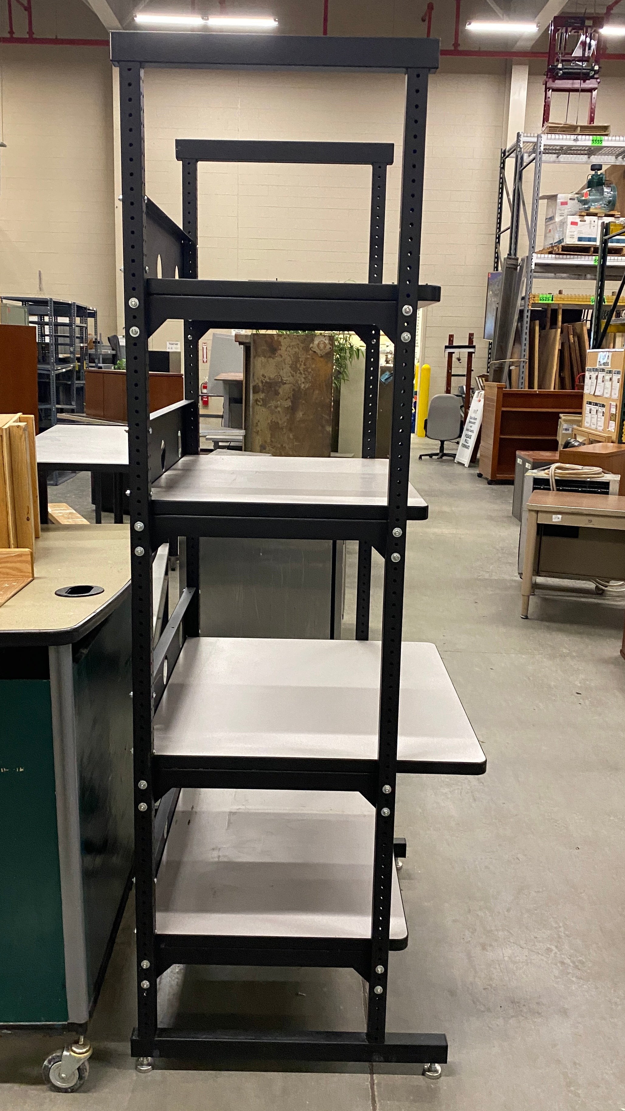 Black Adjustable 4 Shelf Metal Shelf