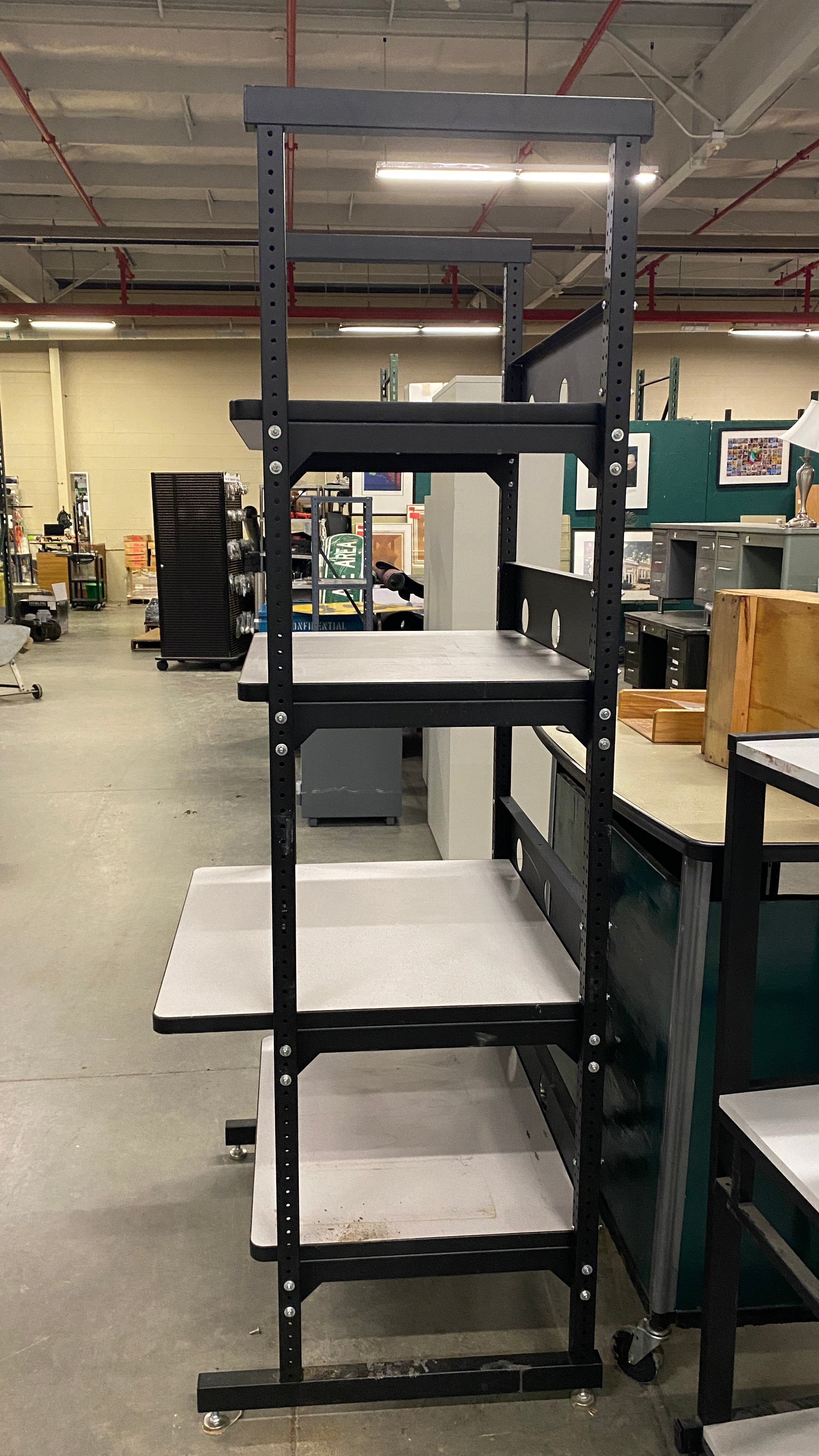 Black Adjustable 4 Shelf Metal Shelf