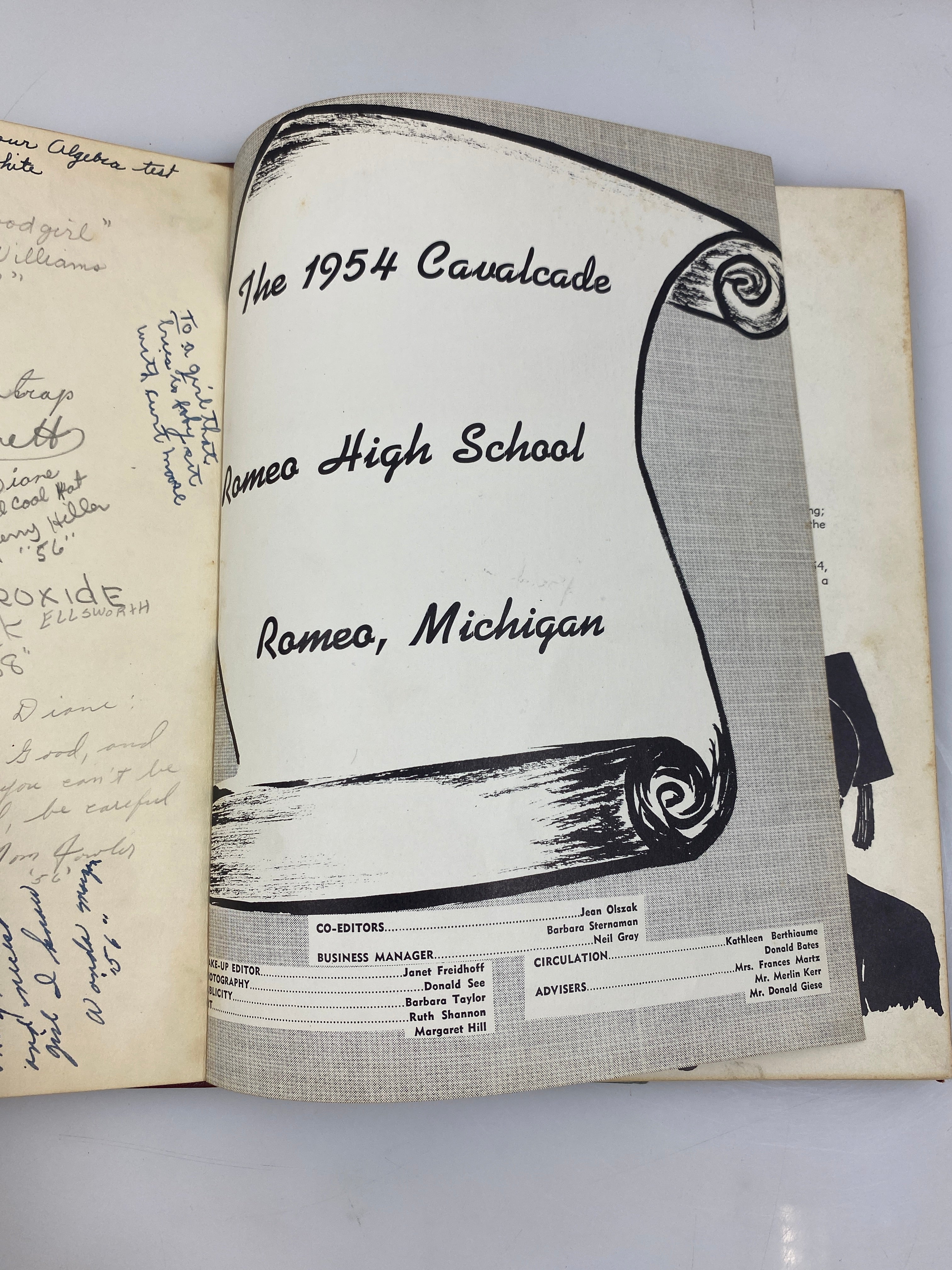 1954 "Cavalcade" Romeo High School Yearbook Romeo MI HC