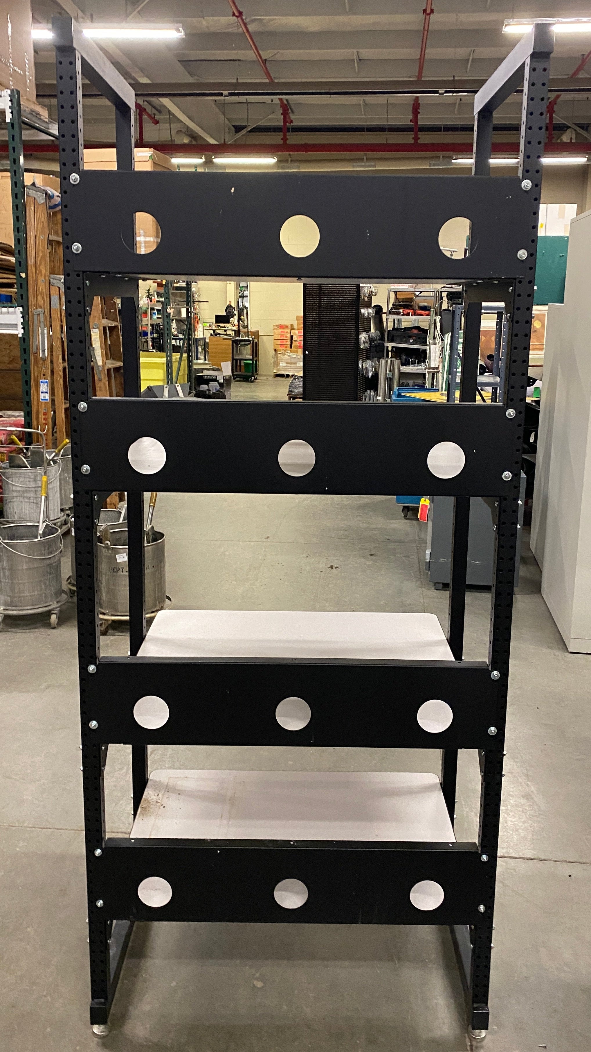 Black Adjustable 4 Shelf Metal Shelf