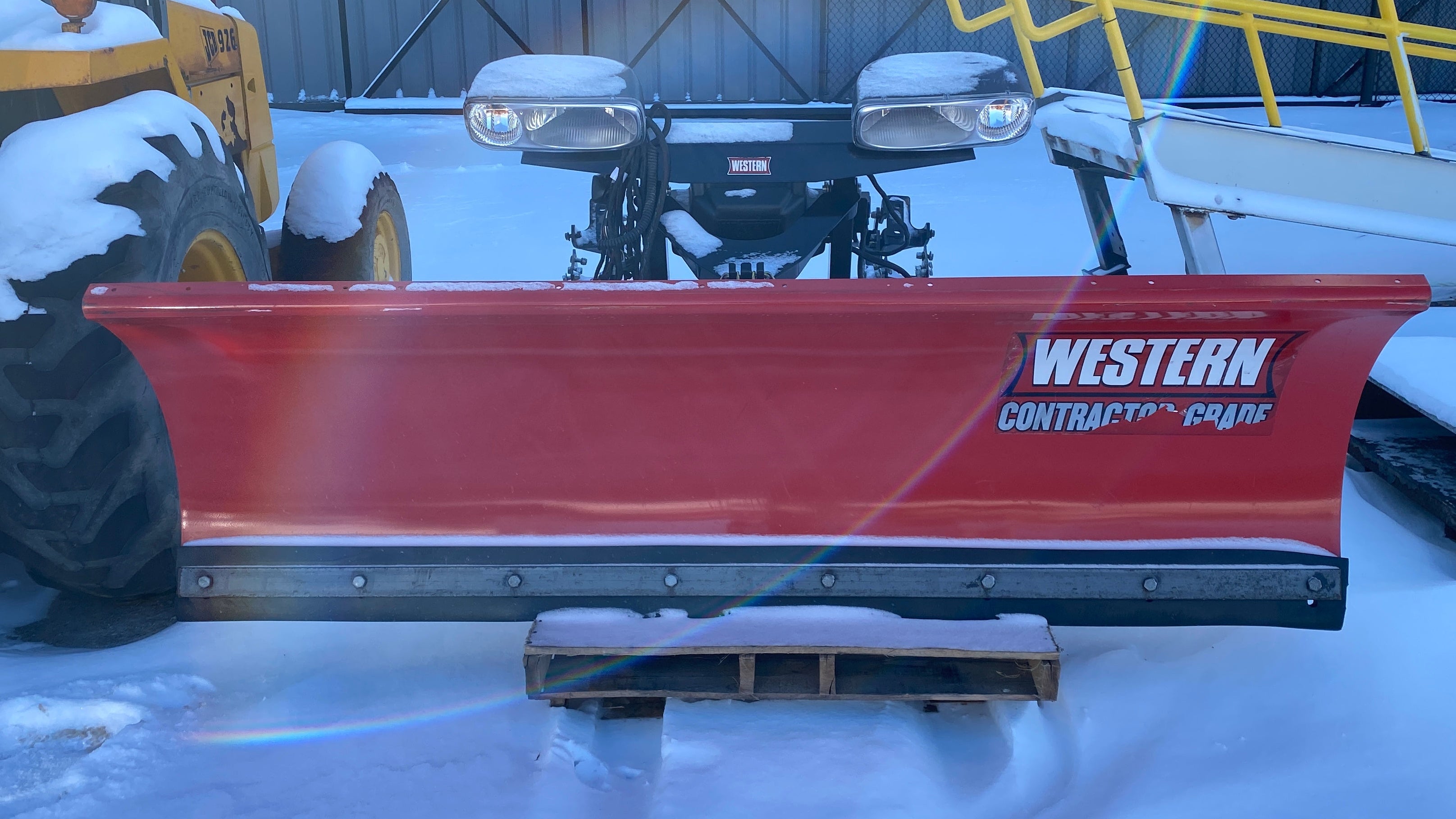 Western Pro Plus Red Snow Plow w/ Light Fixture
