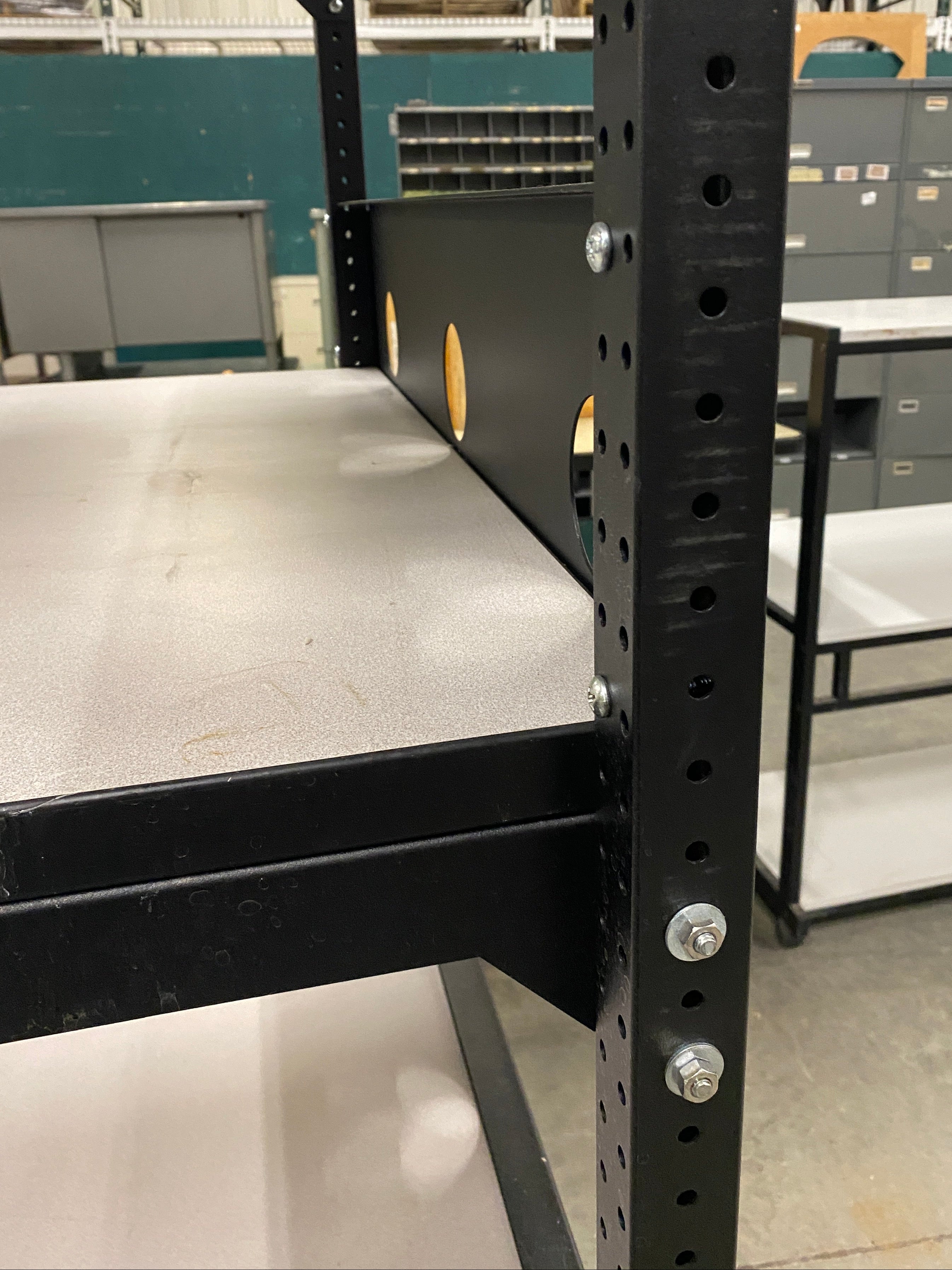 Black Adjustable 4 Shelf Metal Shelf