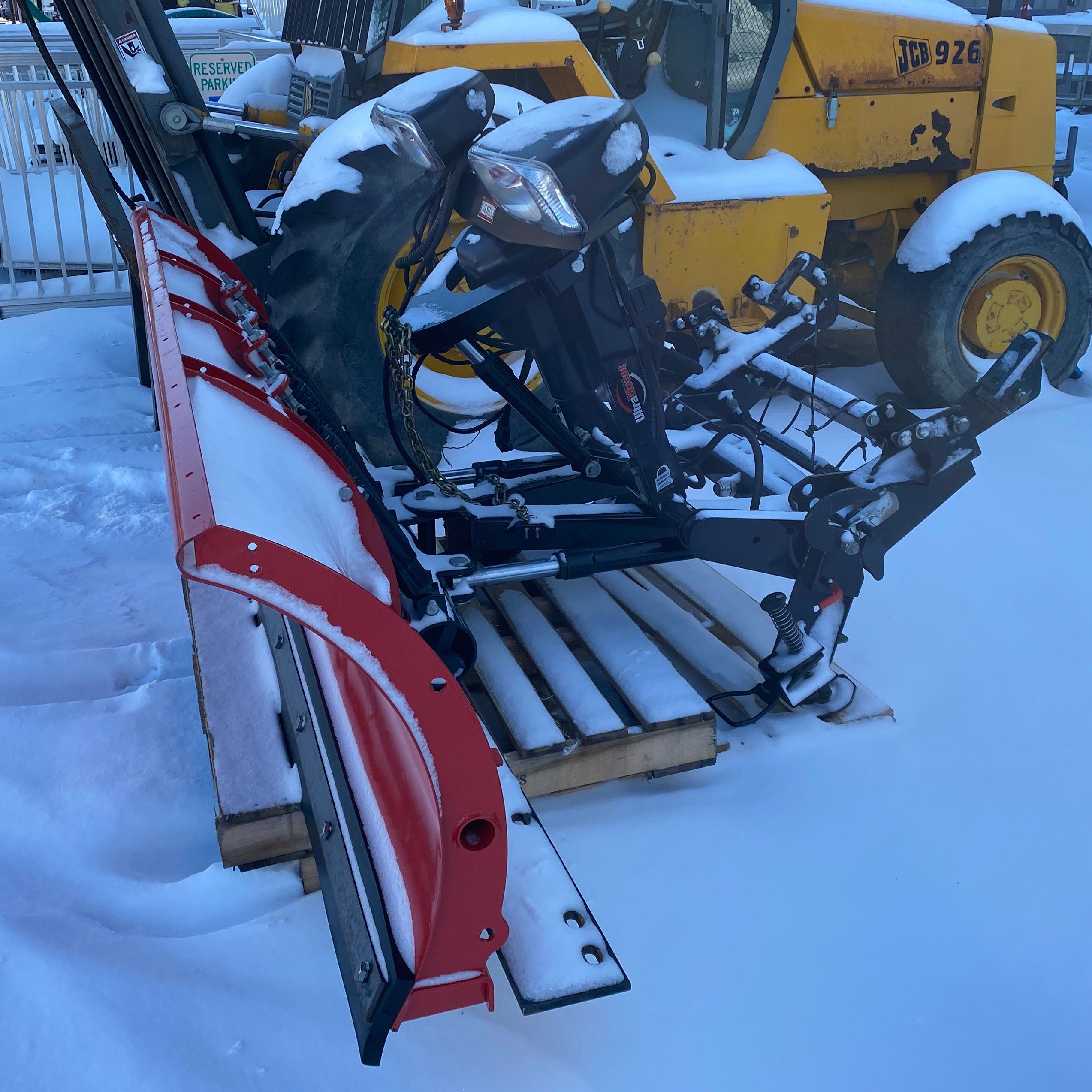Western Pro Plus Red Snow Plow w/ Light Fixture