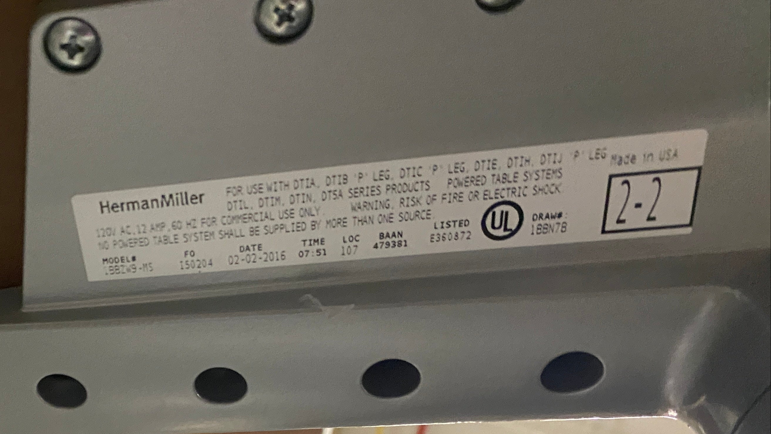 Herman Miller #1882W9-MS White Laminate Table