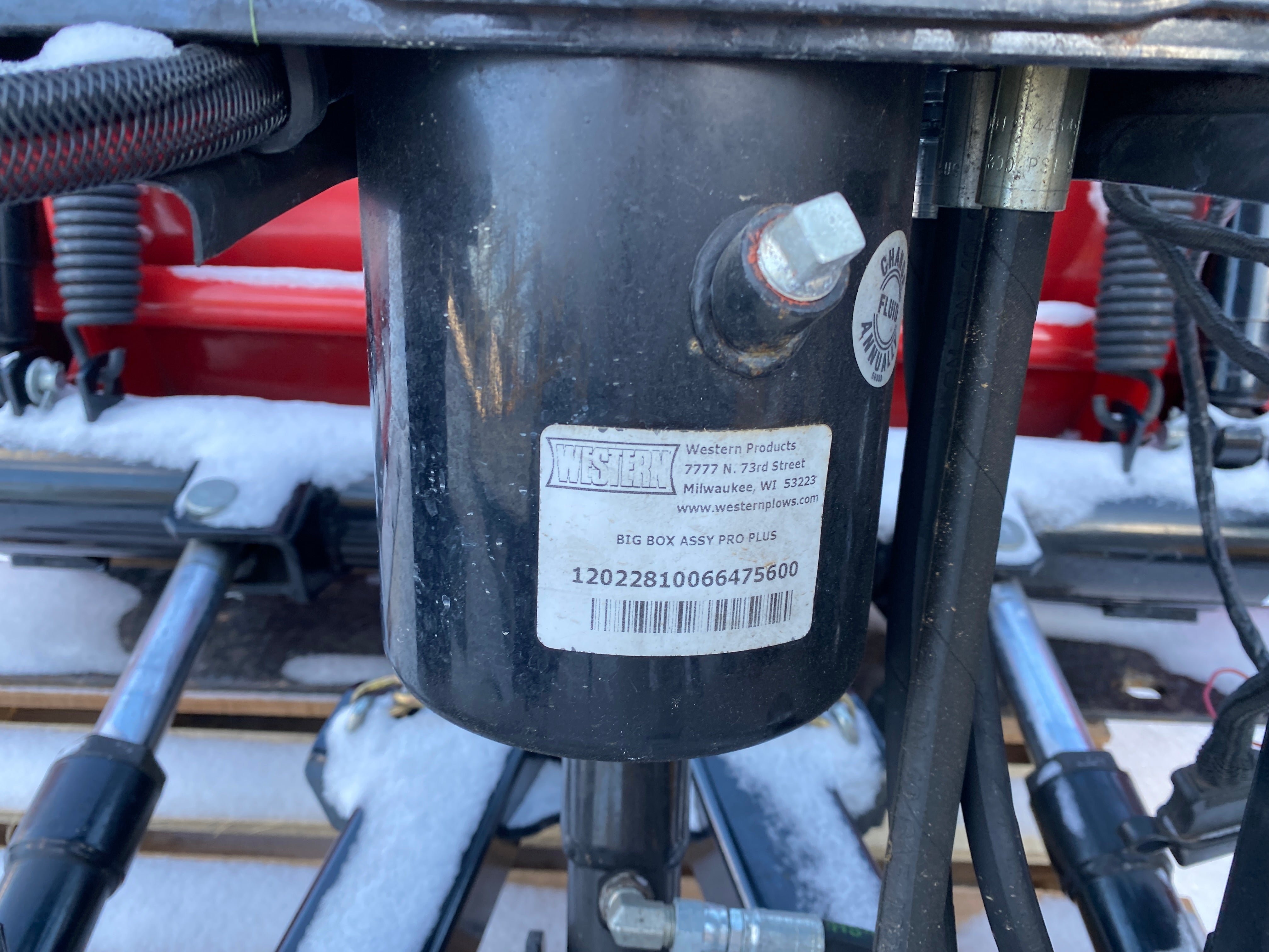 Western Pro Plus Red Snow Plow w/ Light Fixture