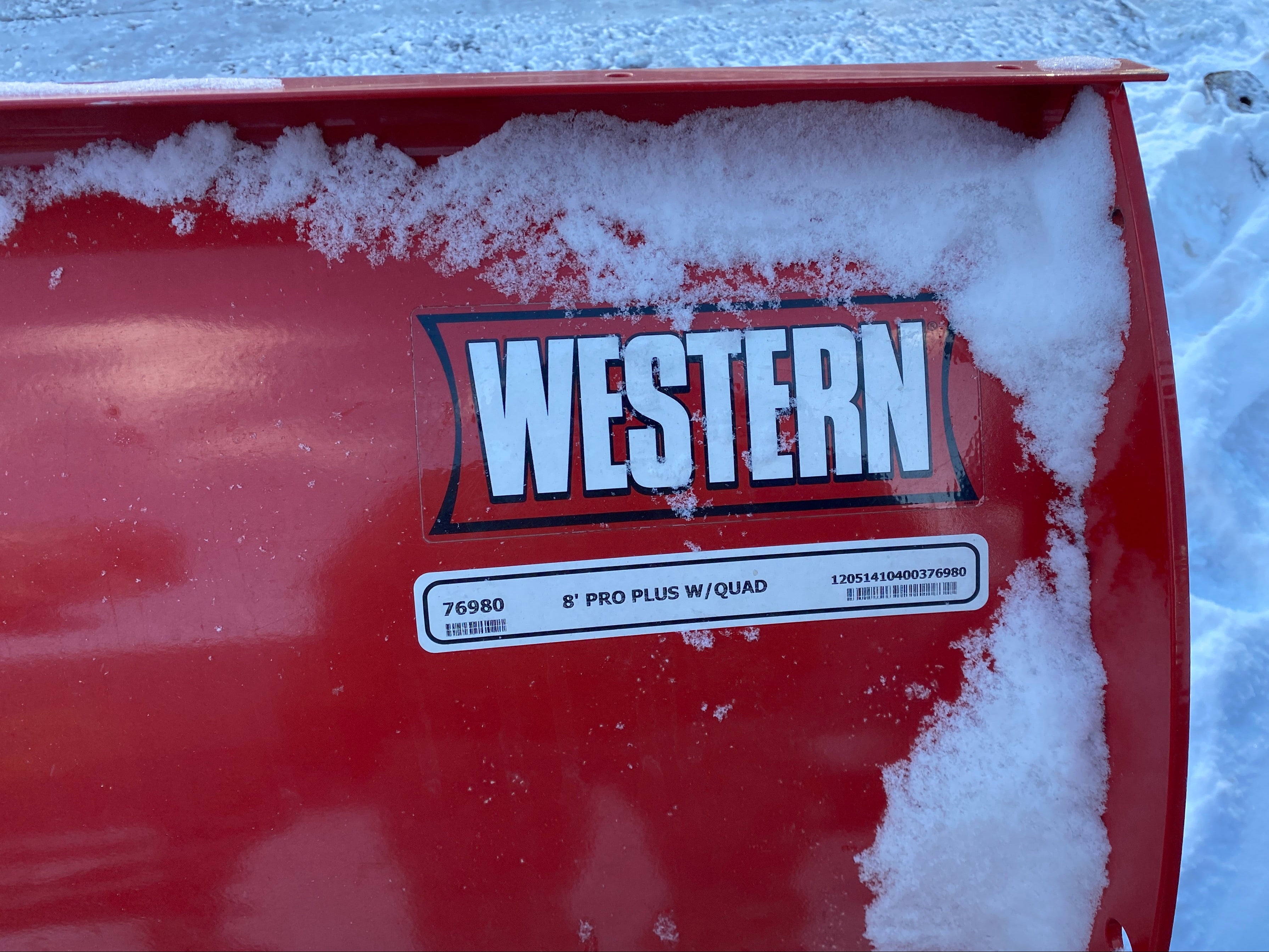 Western Pro Plus Red Snow Plow w/ Light Fixture