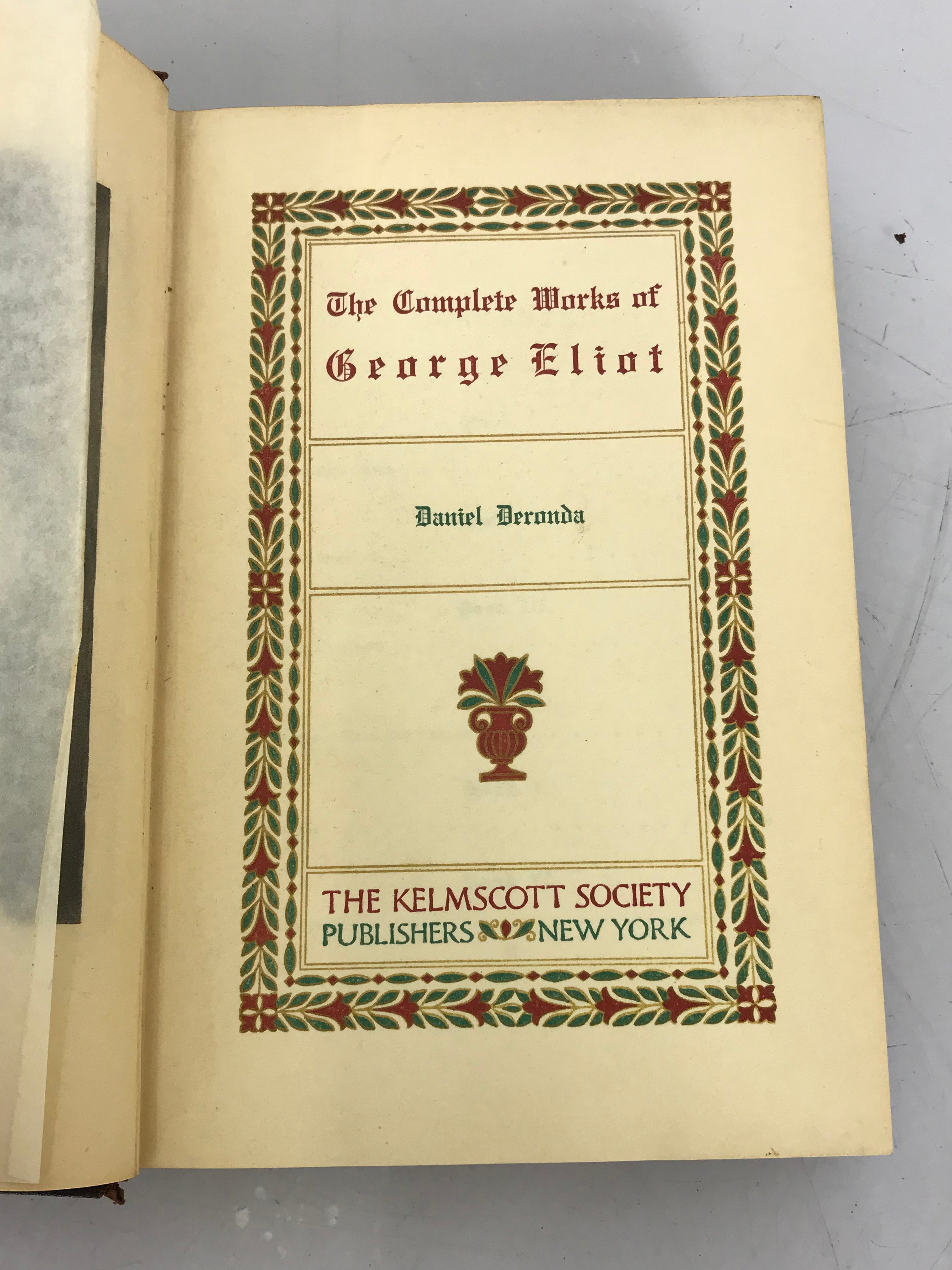 The Complete Works of George Eliot 4 Vols Kelmscott Society
