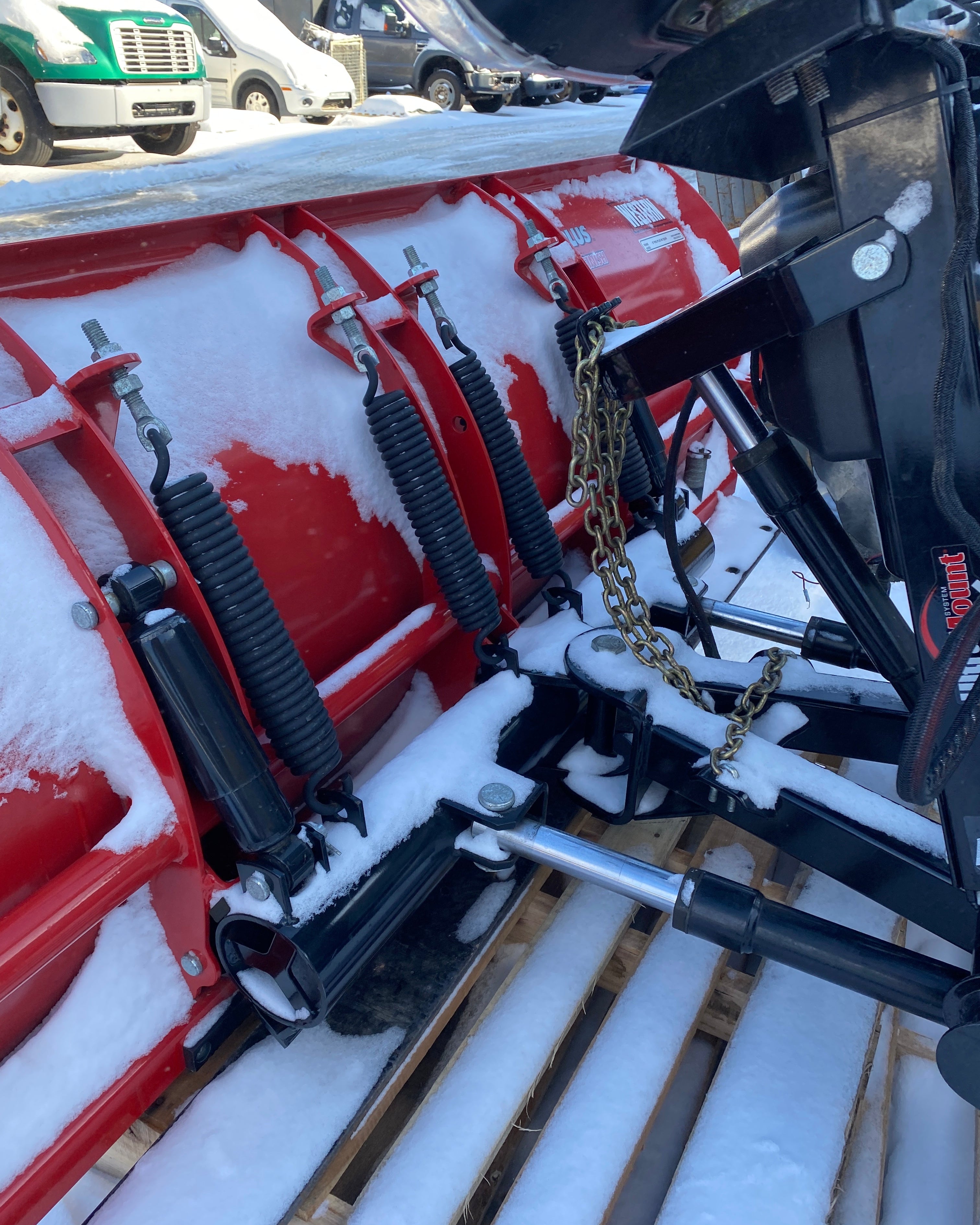 Western Pro Plus Red Snow Plow w/ Light Fixture