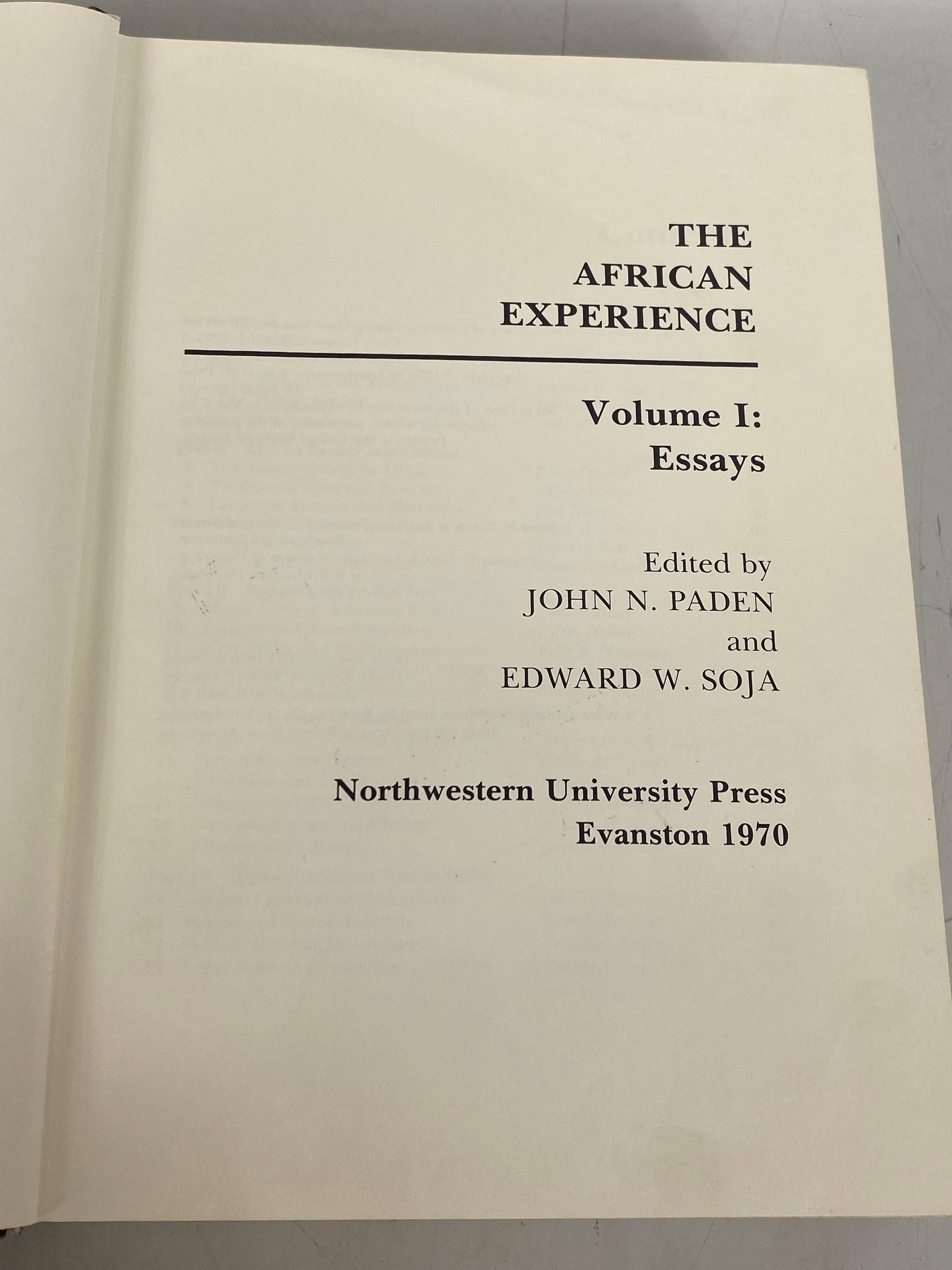 The African Experience Vol I Essays Paden/Soja 1970 HC Ex-Library