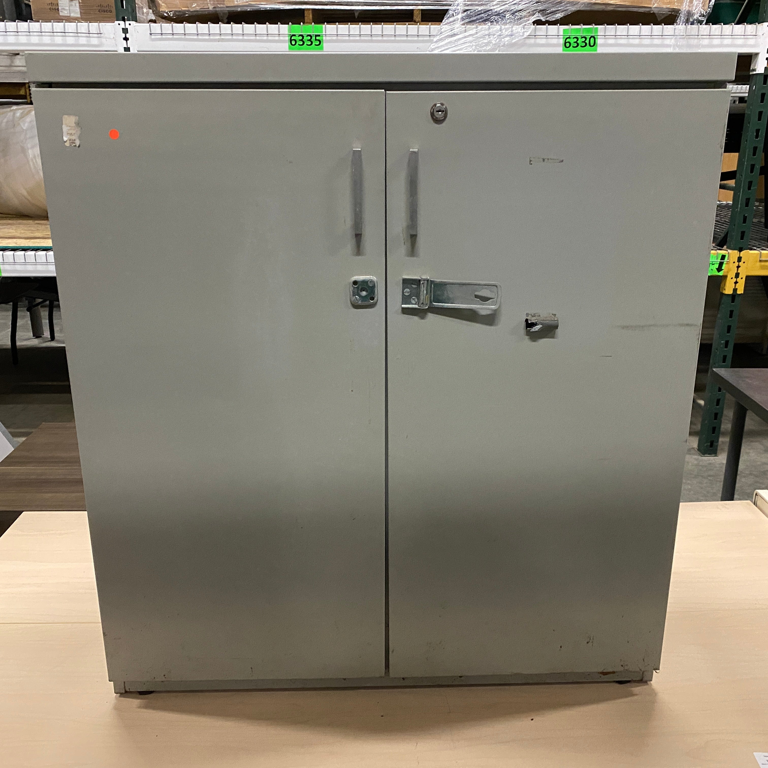 Grey 2 Door 2 Shelf Metal Cabinet