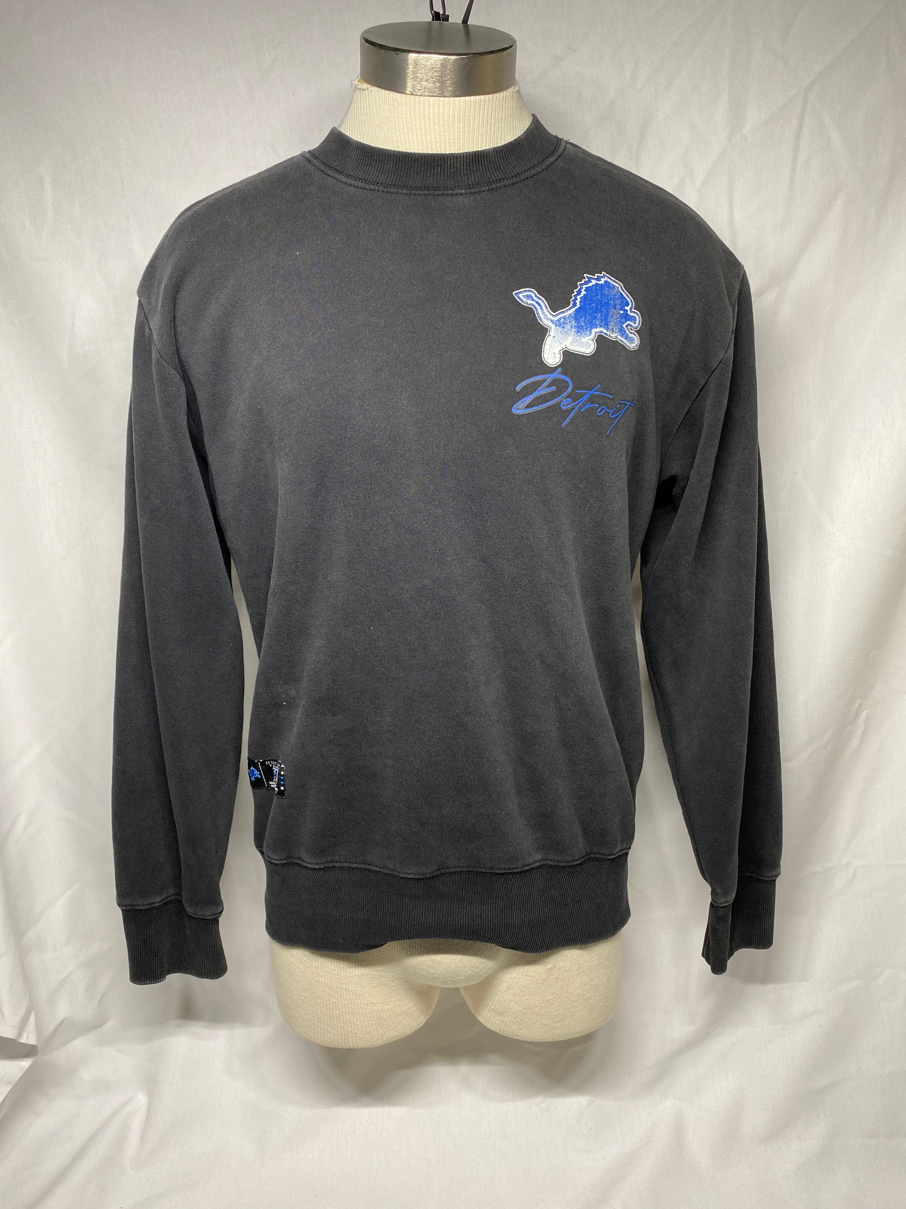 Ultra Game Detroit Lions Modern Retro Faded Wash Crewneck Sweatshirts