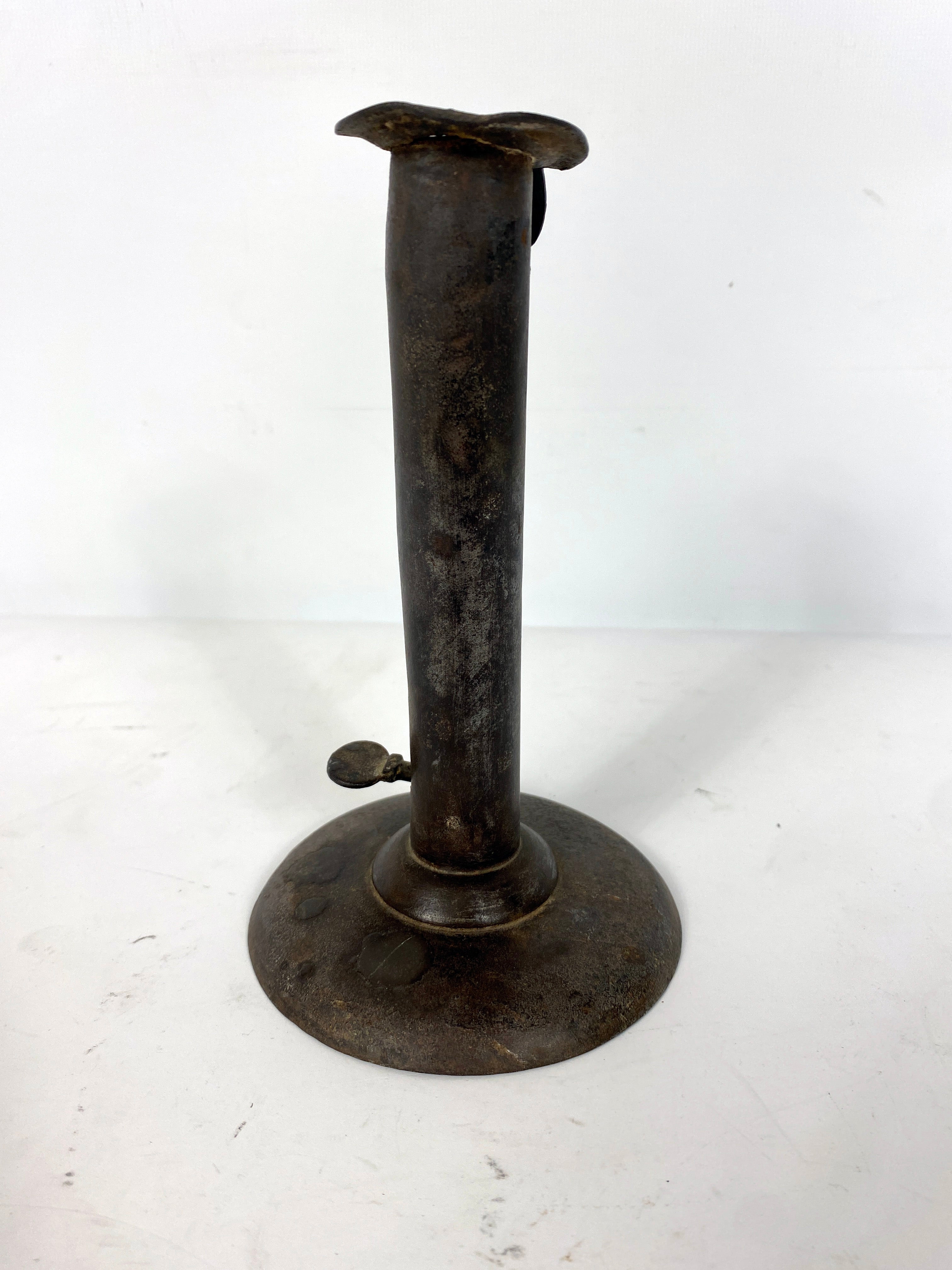 Antique Early American Hog Scraper Adjustable Candlestick