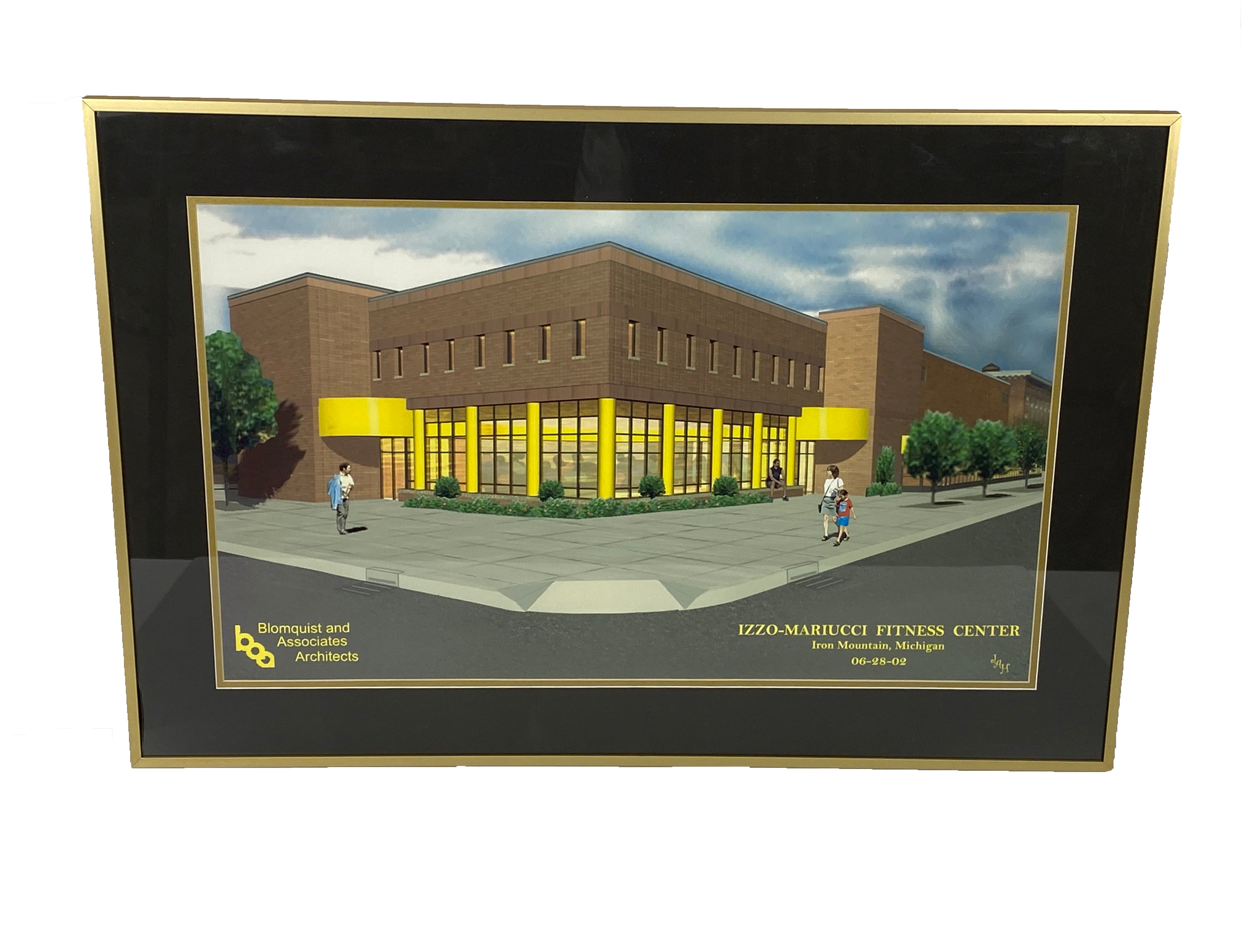 Framed Izzo-Mariucci Fitness Center Architectural Drawing