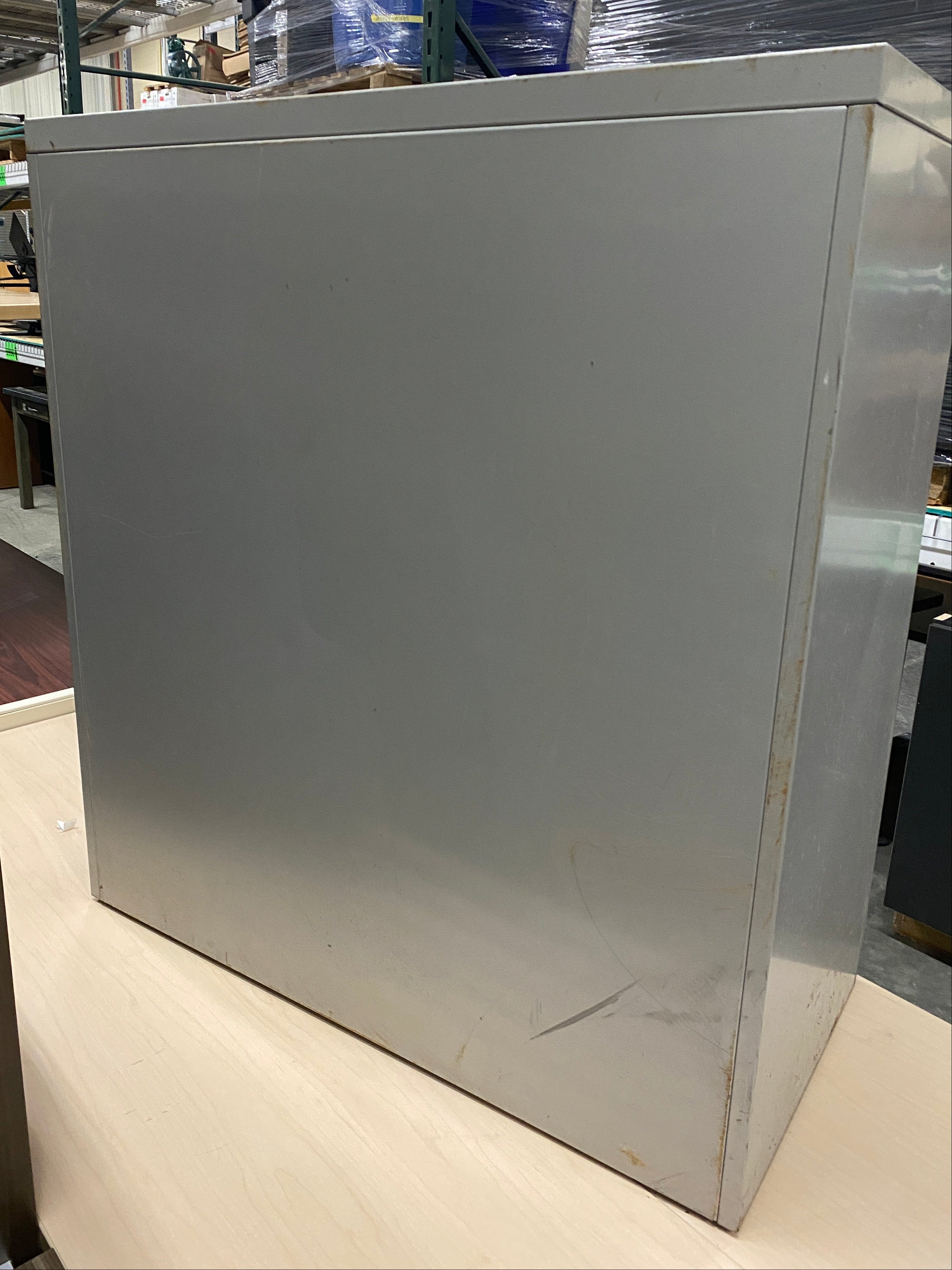 Grey 2 Door 2 Shelf Metal Cabinet