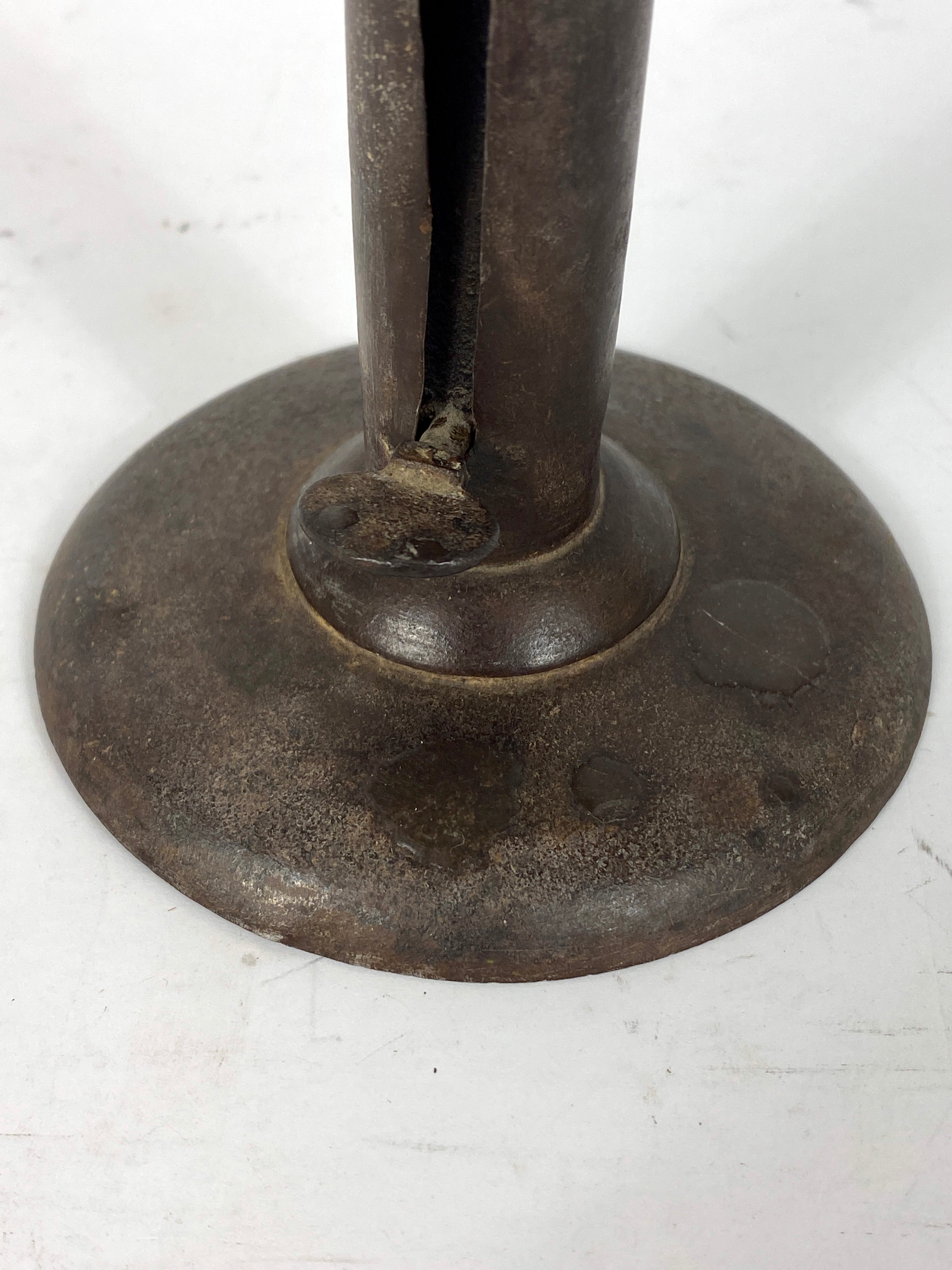 Antique Early American Hog Scraper Adjustable Candlestick