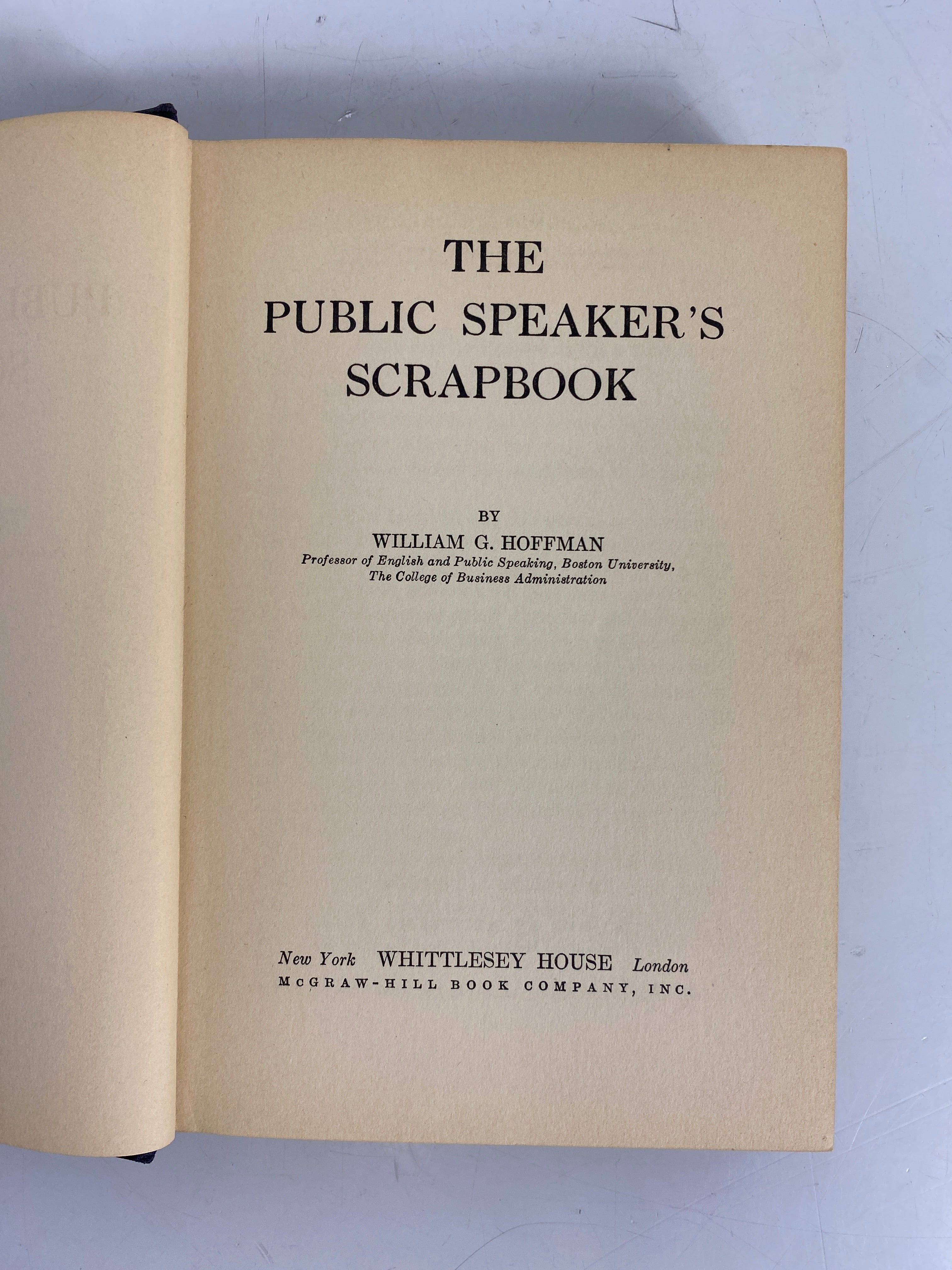 The Public Speaker's Scrapbook by Hoffman 1935 1st Edition HC