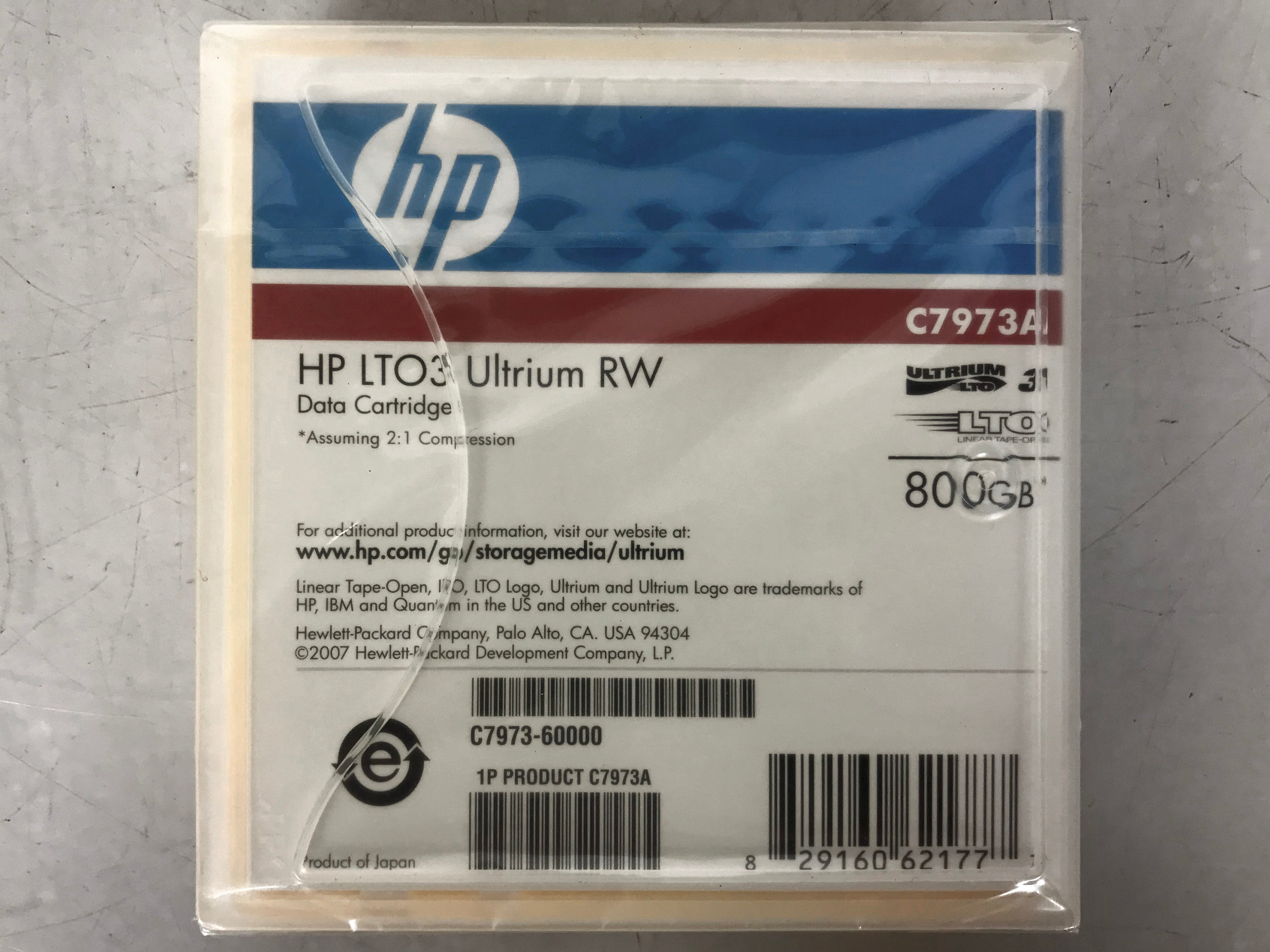 HP C7973A LTO3 Ultrium RW 800GB Data Cartridge