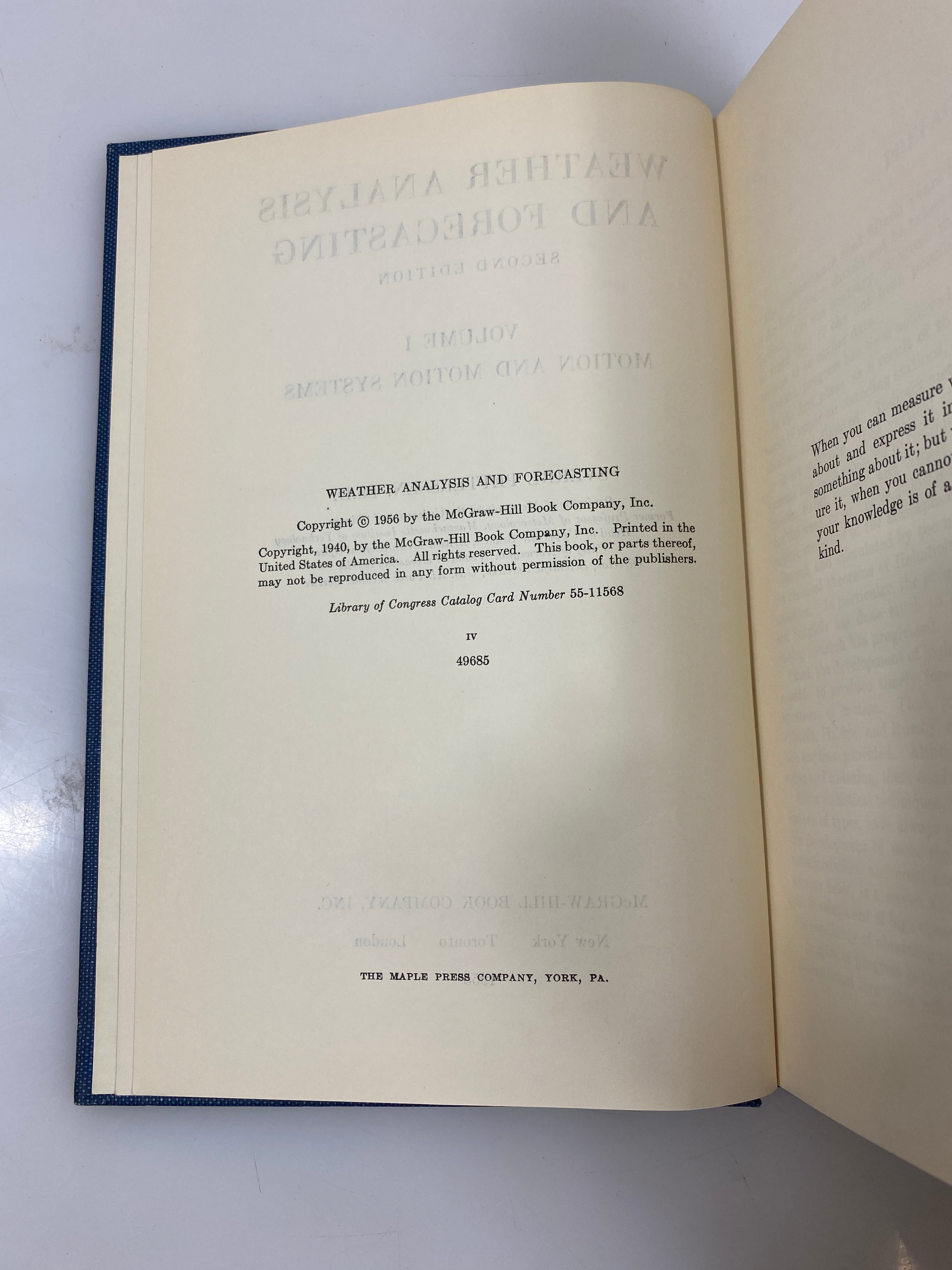 2 Vol. Weather Analysis and Forecasting Vol. I-II 1956 HC