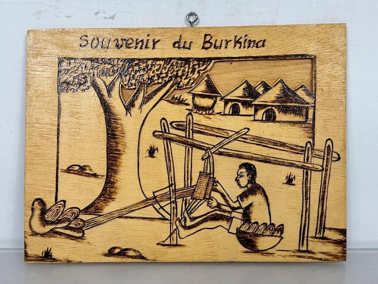 Burkina Faso Cotton Weaving Souvenir Plaque