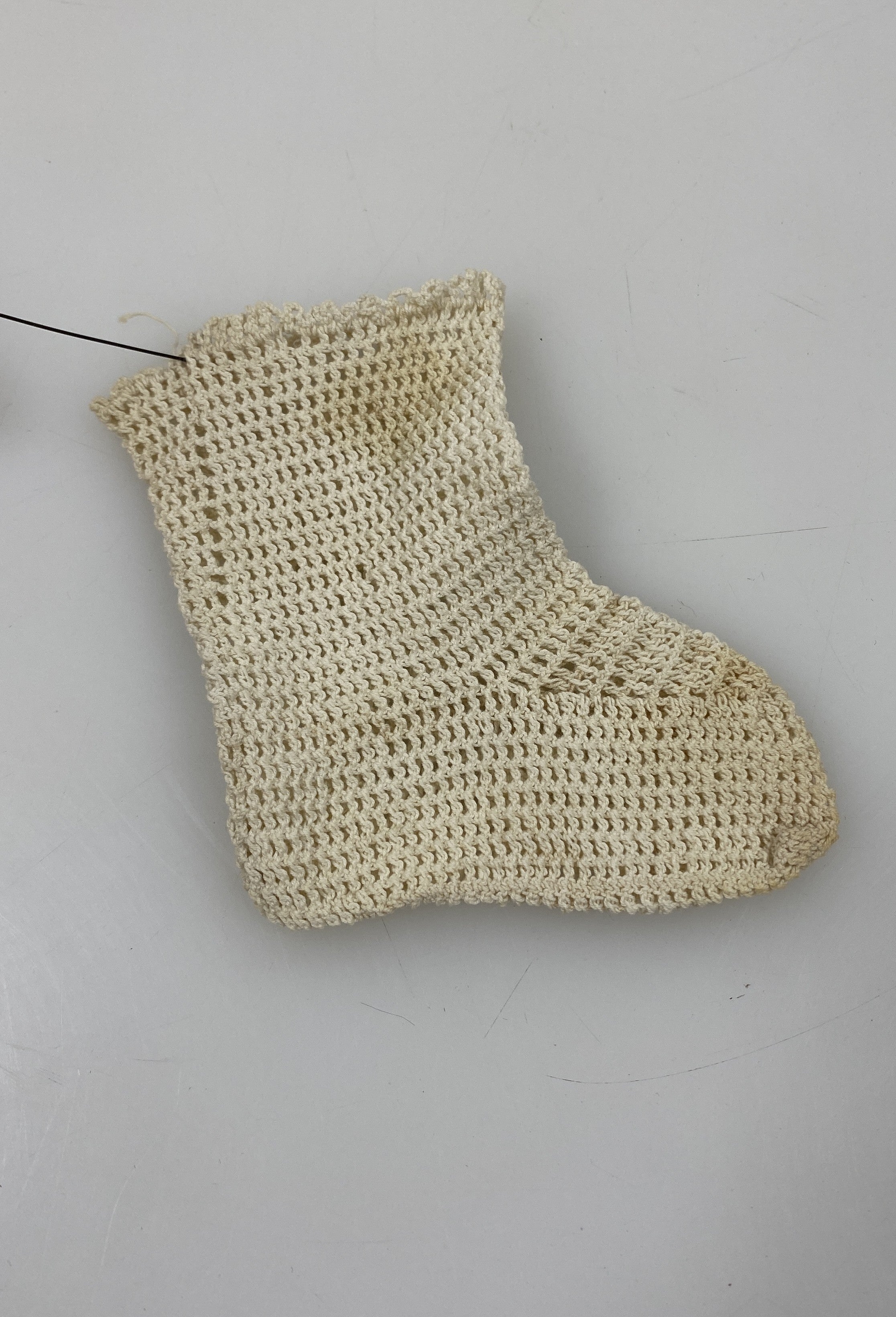 Vintage 1820s White Crocheted Lace Bootee (1 Bootee)