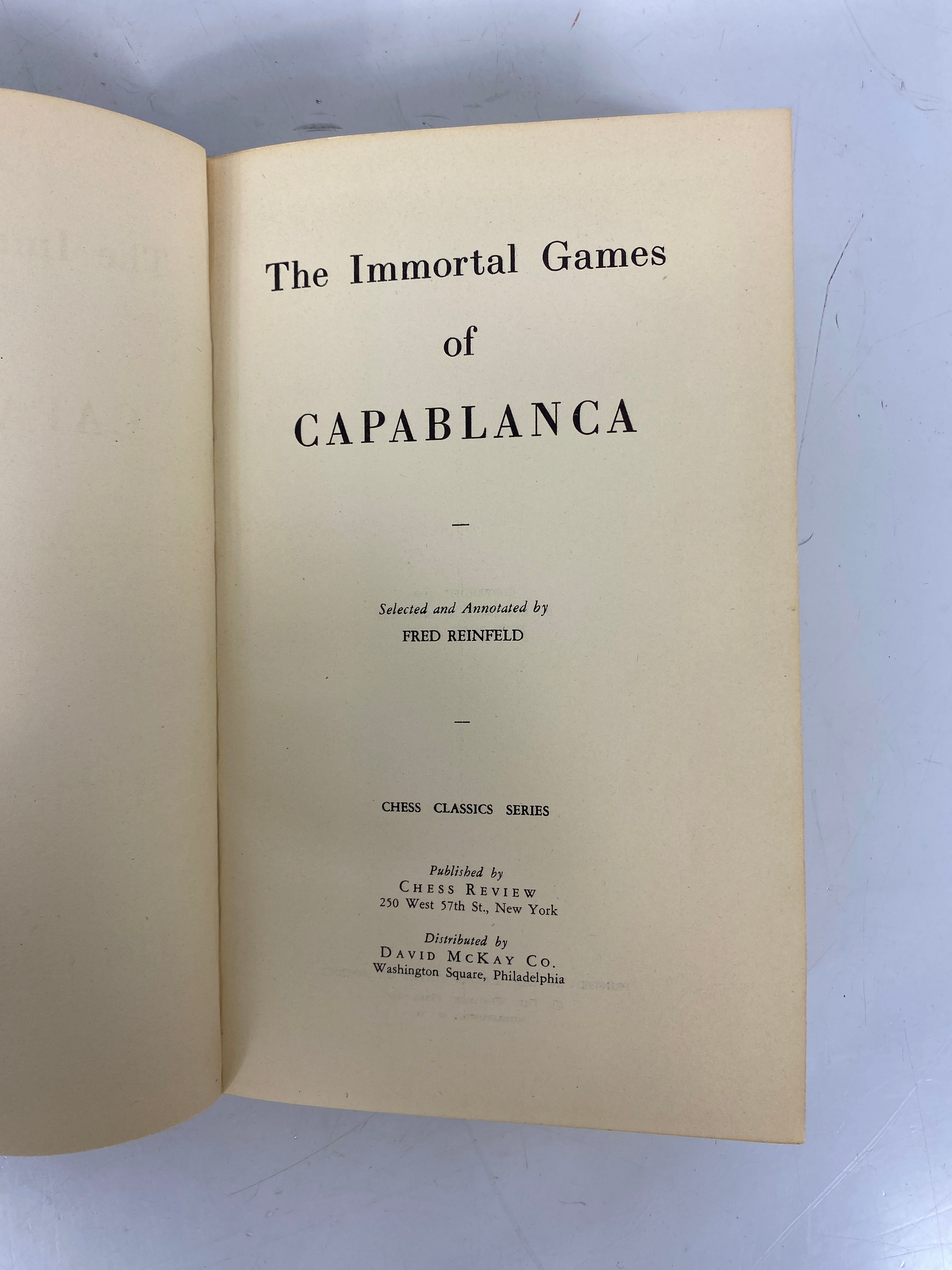 The Immortal Games of Capablanca Fred Reinfeld 1942 Vintage HC