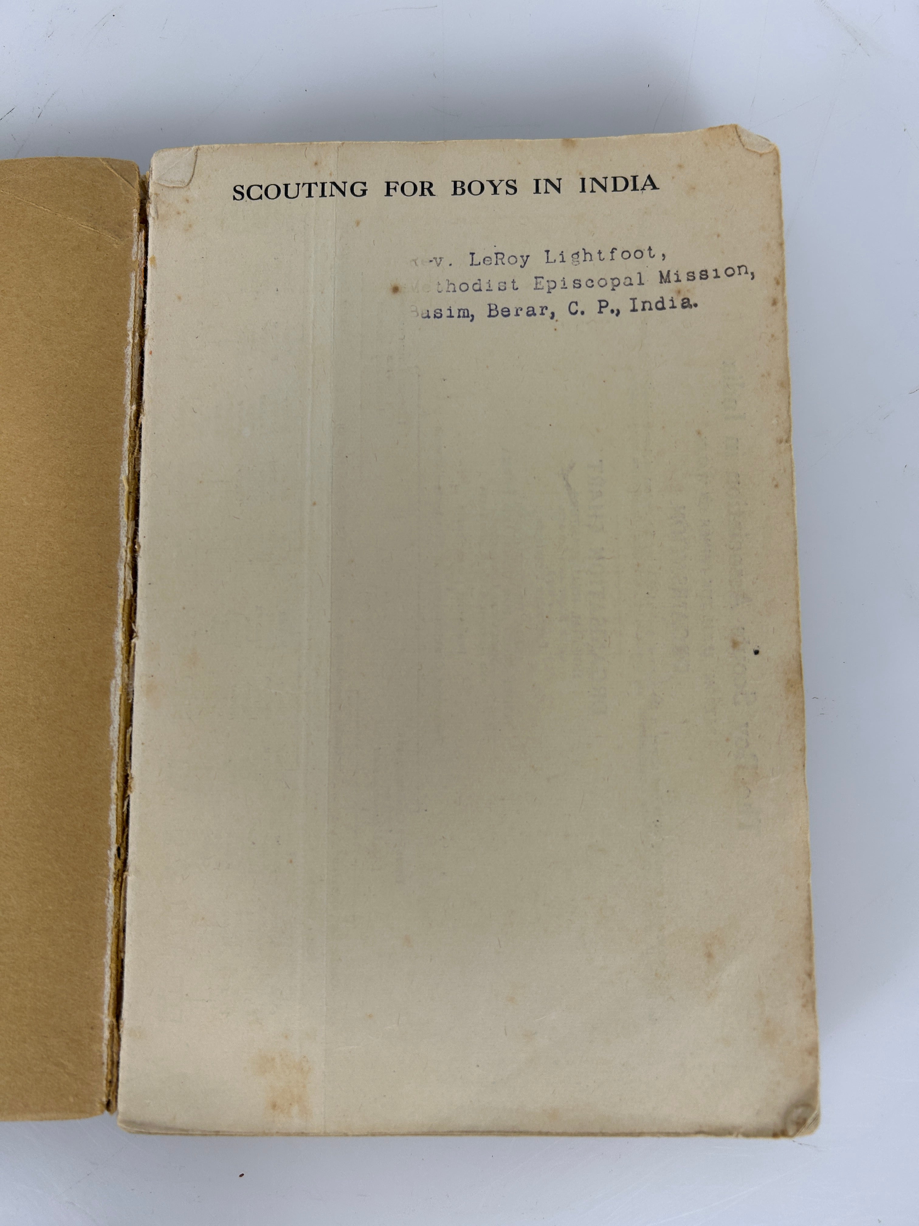 Scouting for Boys in India Lord Baden-Powell of Gilwell 1931 SC