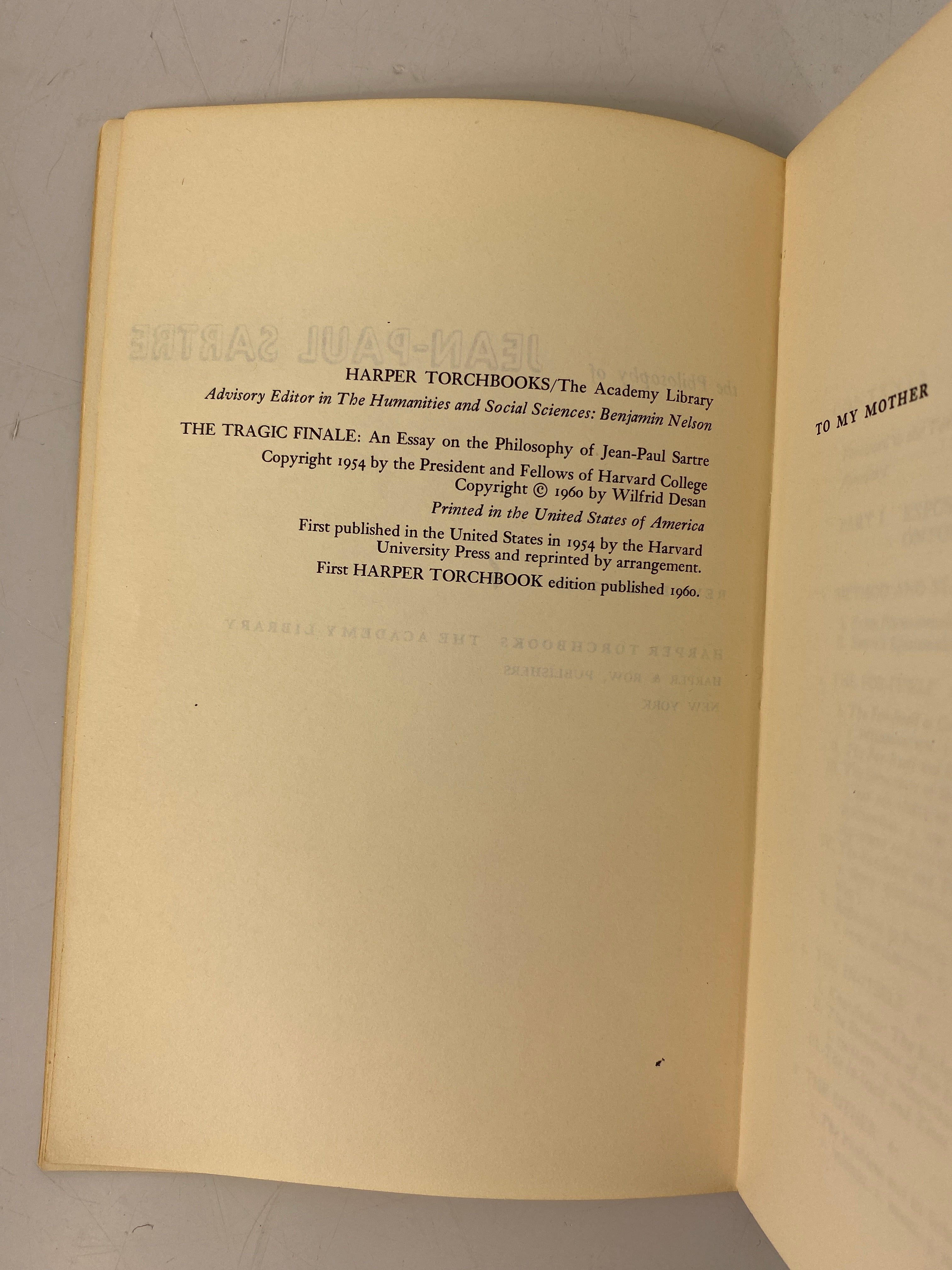 2 Vols: Existentialism For & Against/The Tragic Finale (Sartre) Vintage SC