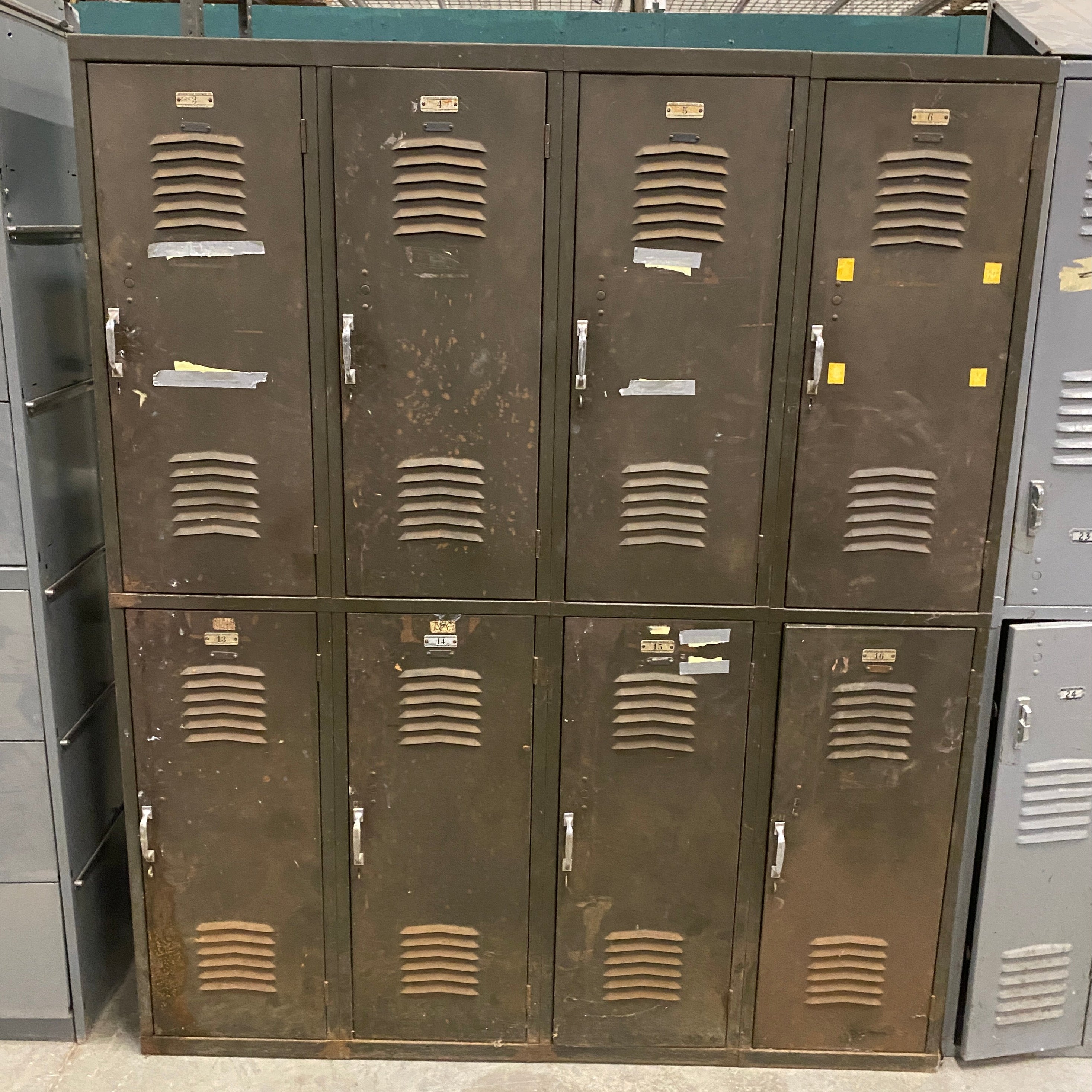 Interior Steel Equipment Brown 8 Door Locker Group